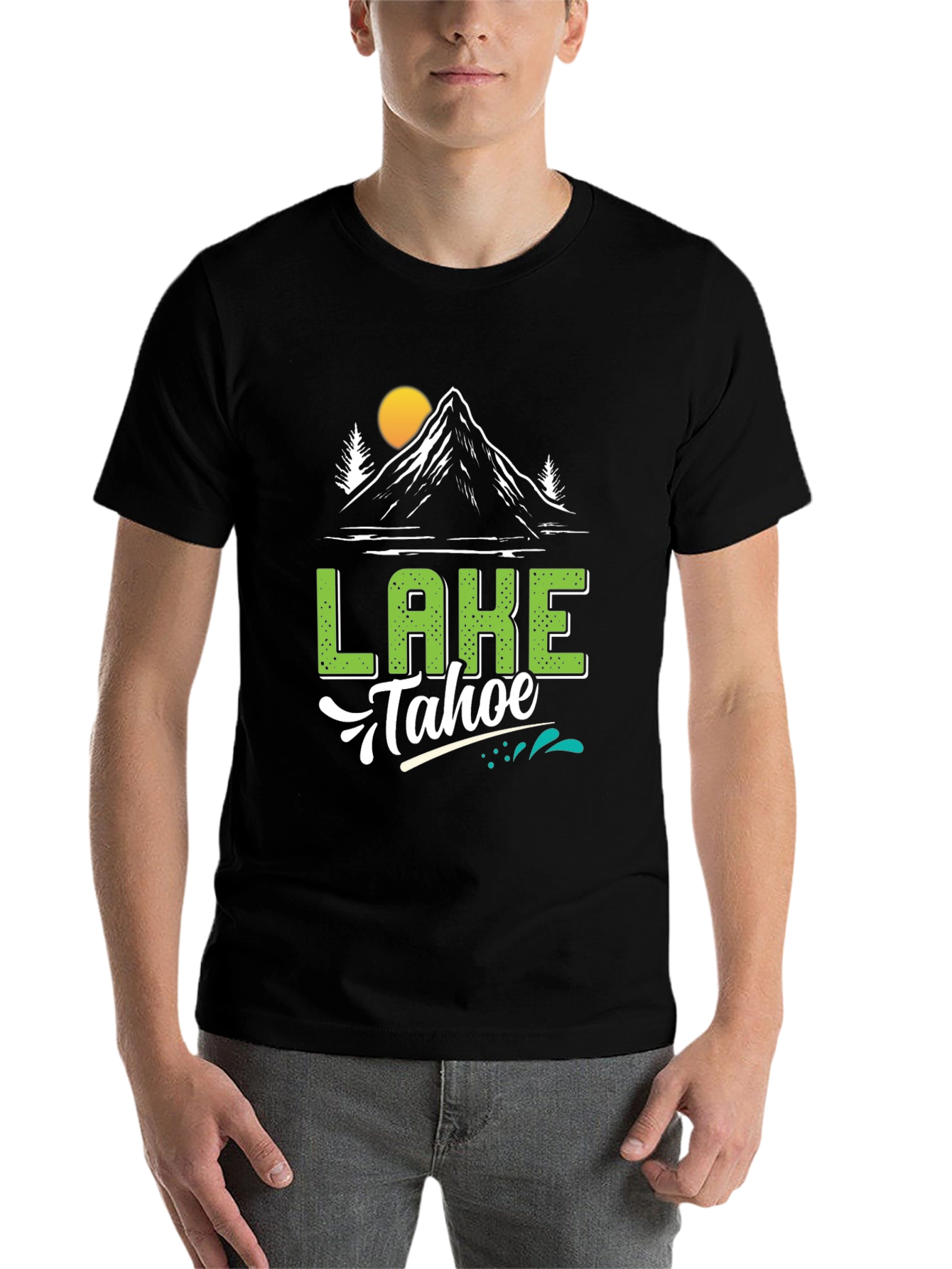 Black Lake Tahoe Black Graphic Tee view 7