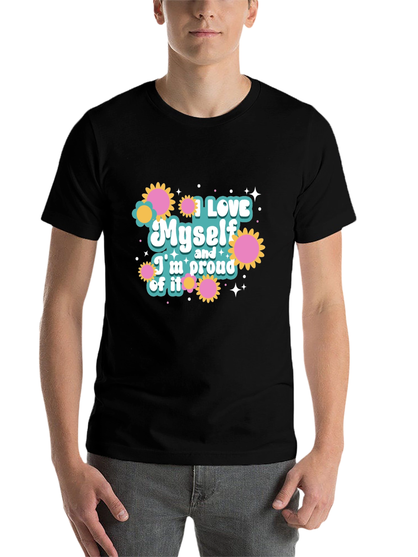 Black I Love Myself Graphic Tee view 7