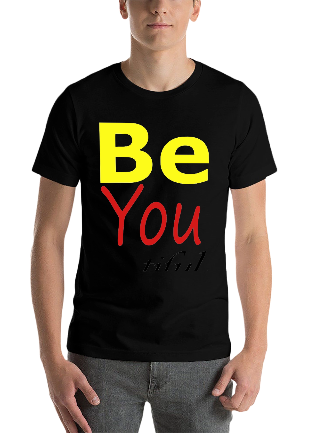 Black Be You Tiful Graphic Tee - Black view 7