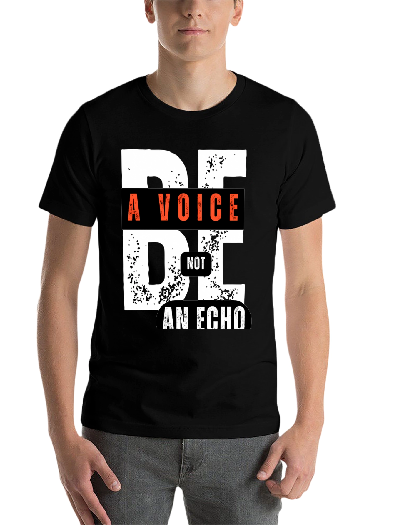 Black Be a Voice, Not an Echo Graphic Tee - Unisex view 7