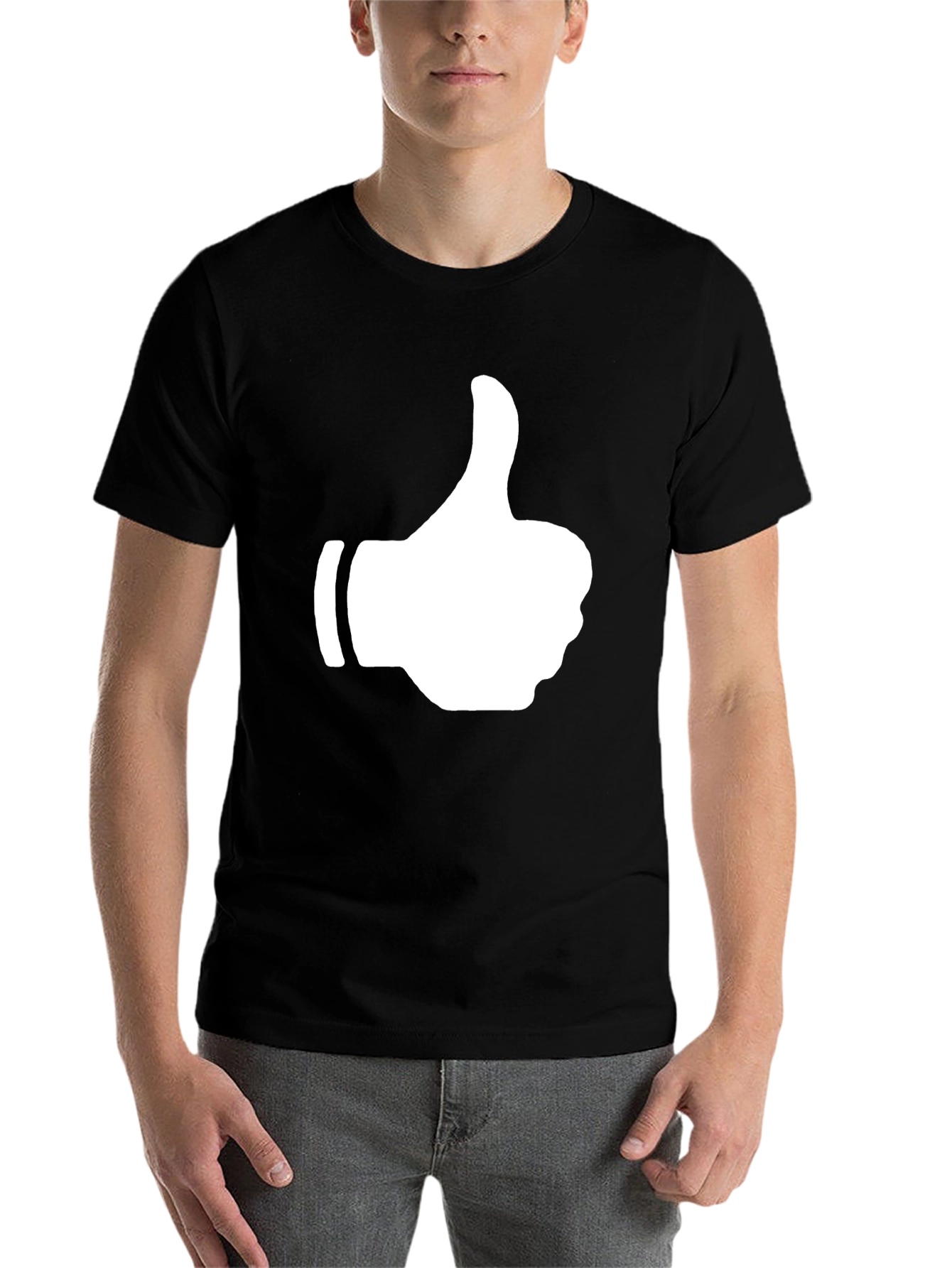 Black Thumbs Up Graphic Tee - Casual Comfort view 7