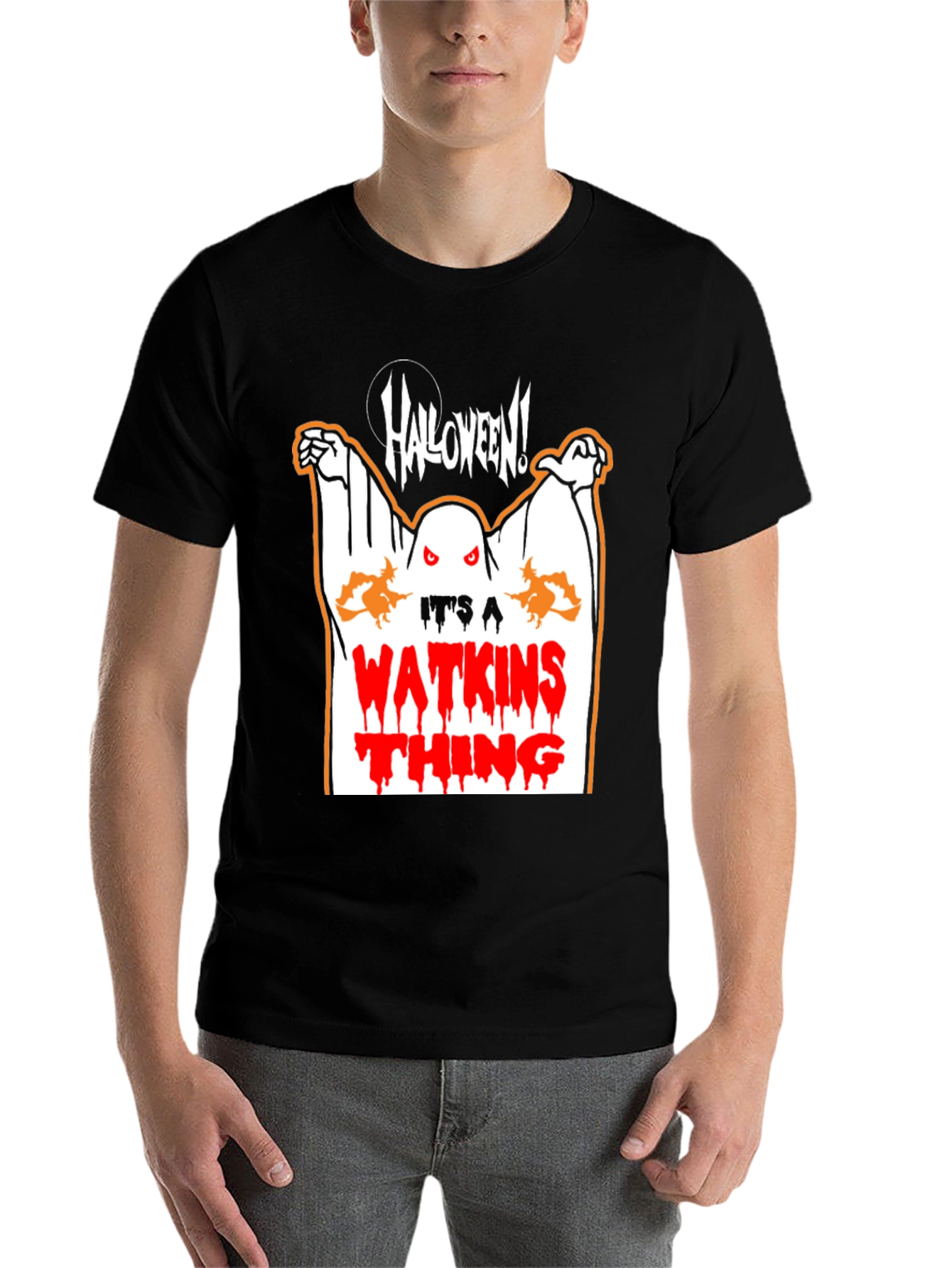 Black Halloween Watkins Thing T-Shirt view 7