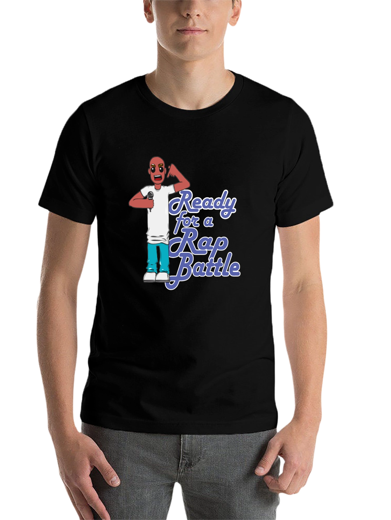 Black Ready for a Rap Battle T-Shirt view 7