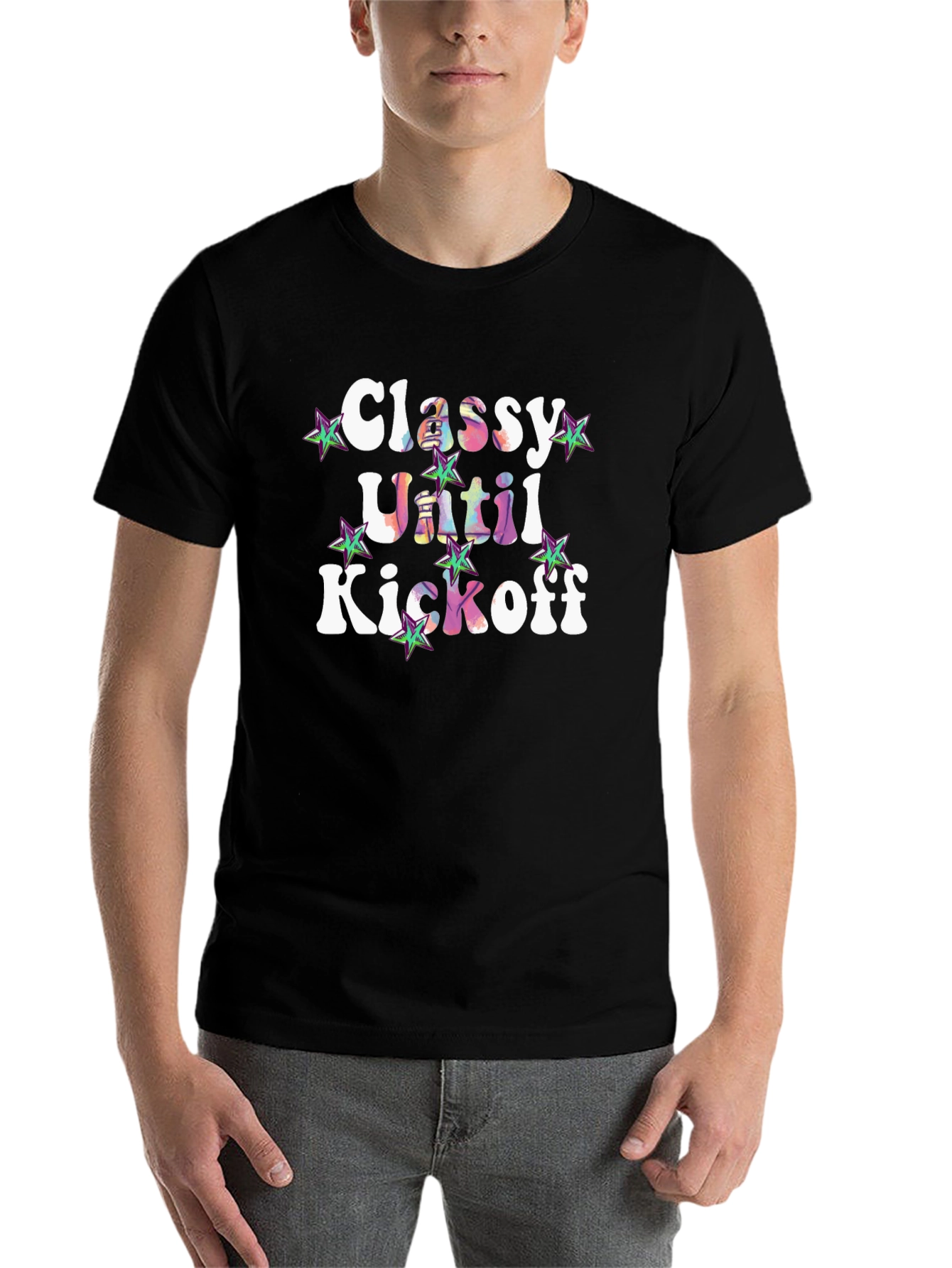 Black Classy Until Kickoff Graphic Tee view 7