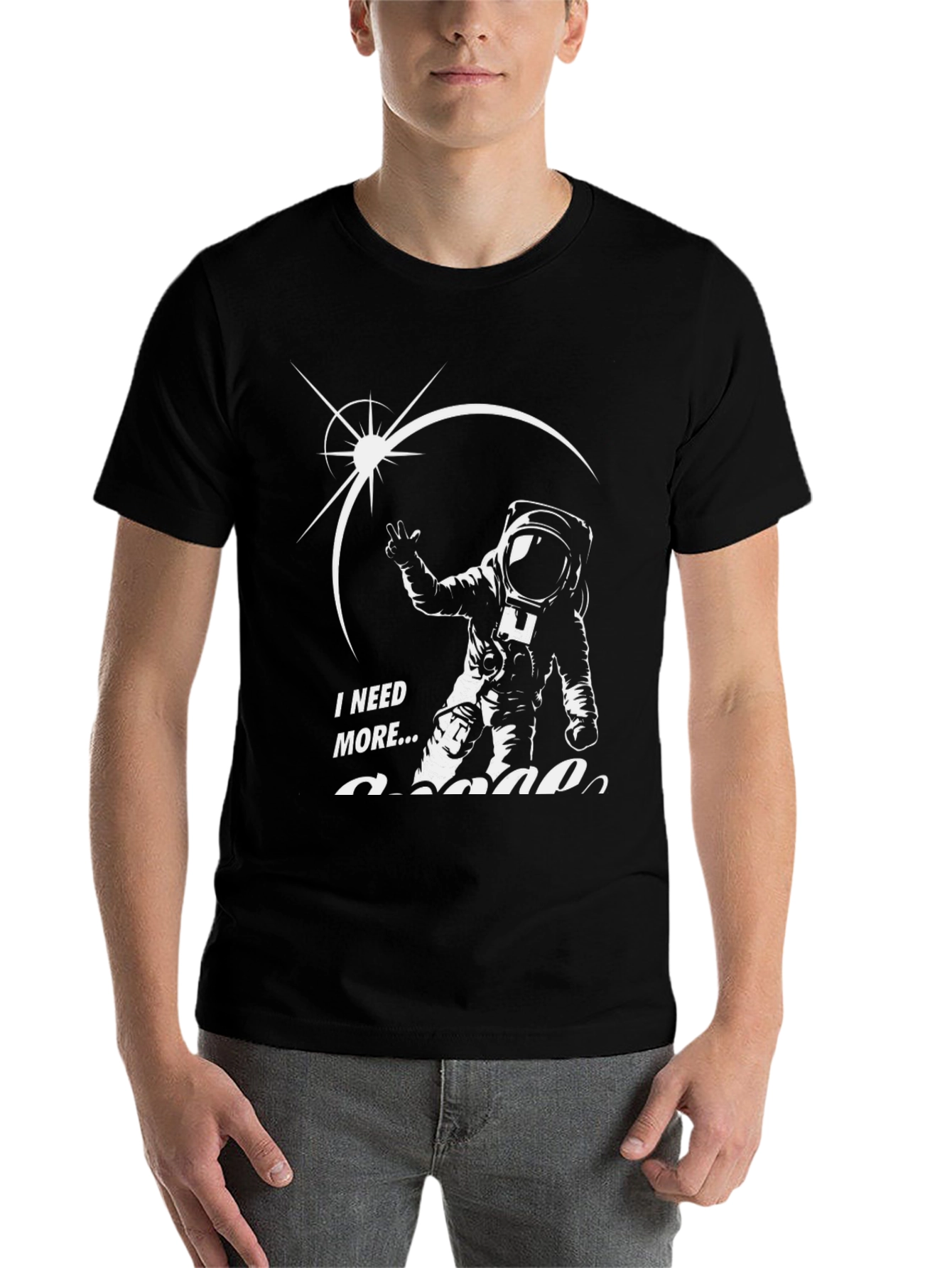 Black I Need More Space T-Shirt view 7