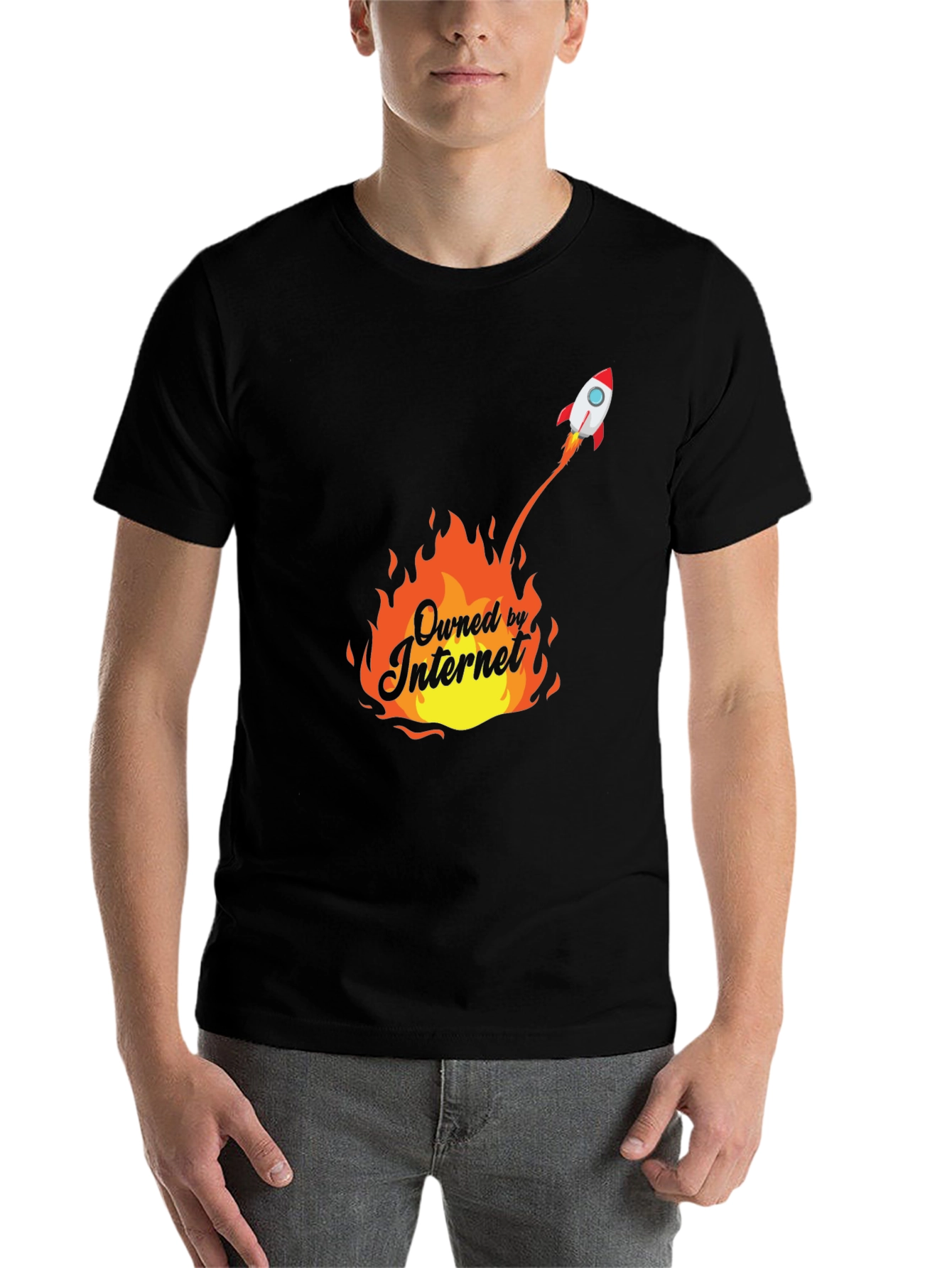 Owned By Internet Rocket Black T-Shirt - 7