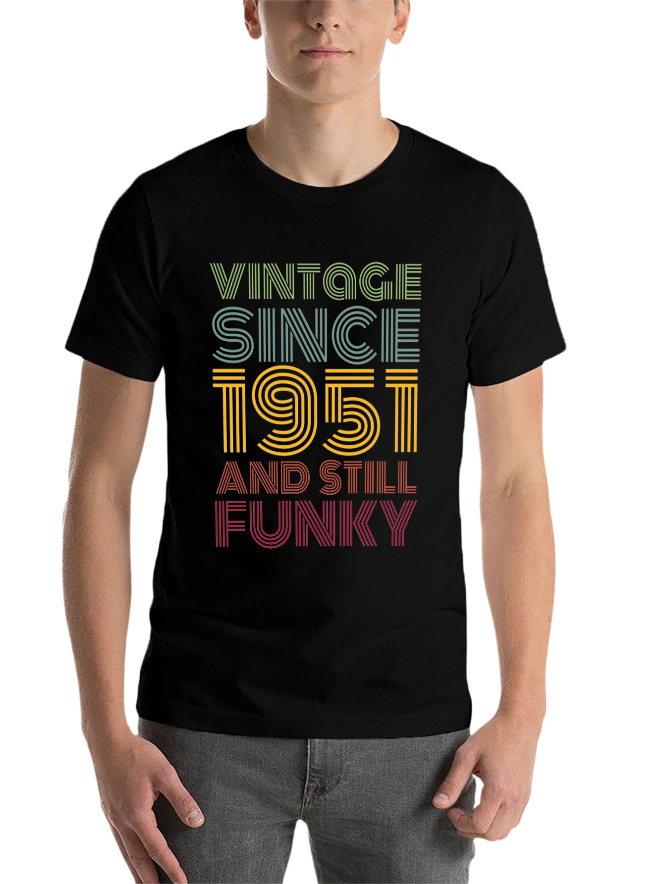 Black Vintage Since 1951 Funky Graphic T-Shirt view 7