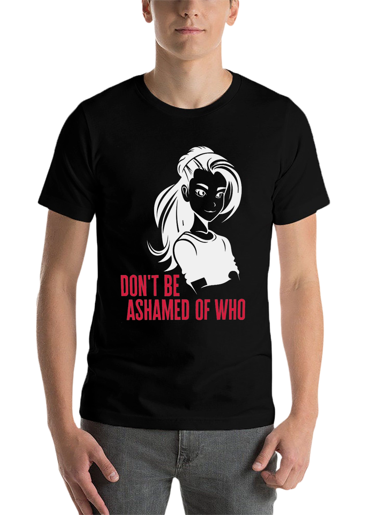 Black Empowering Graphic Tee: Don't Be Ashamed T-Shirt view 7