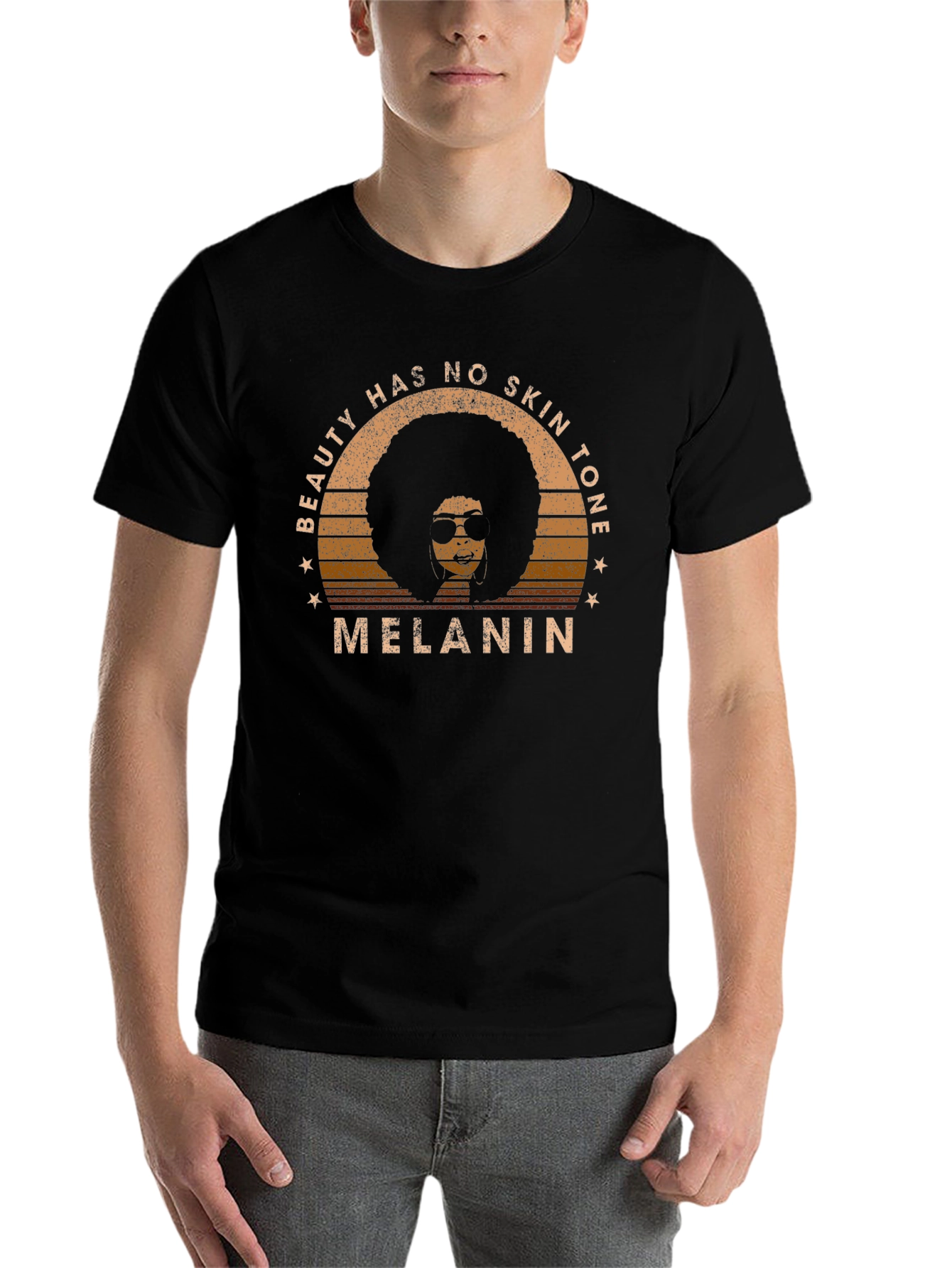 Black Beauty Has No Skin Tone Melanin Graphic Tee view 7