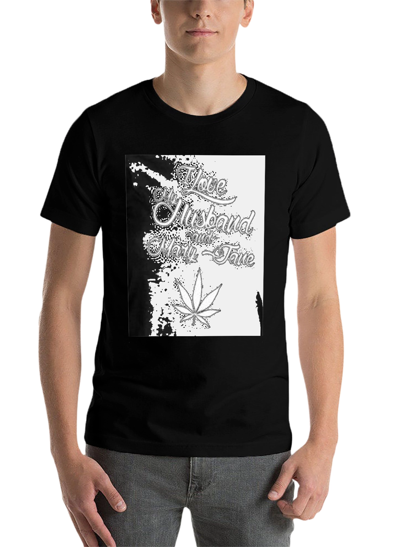 Black I Love My Husband and Mary Jane Black T-Shirt view 7