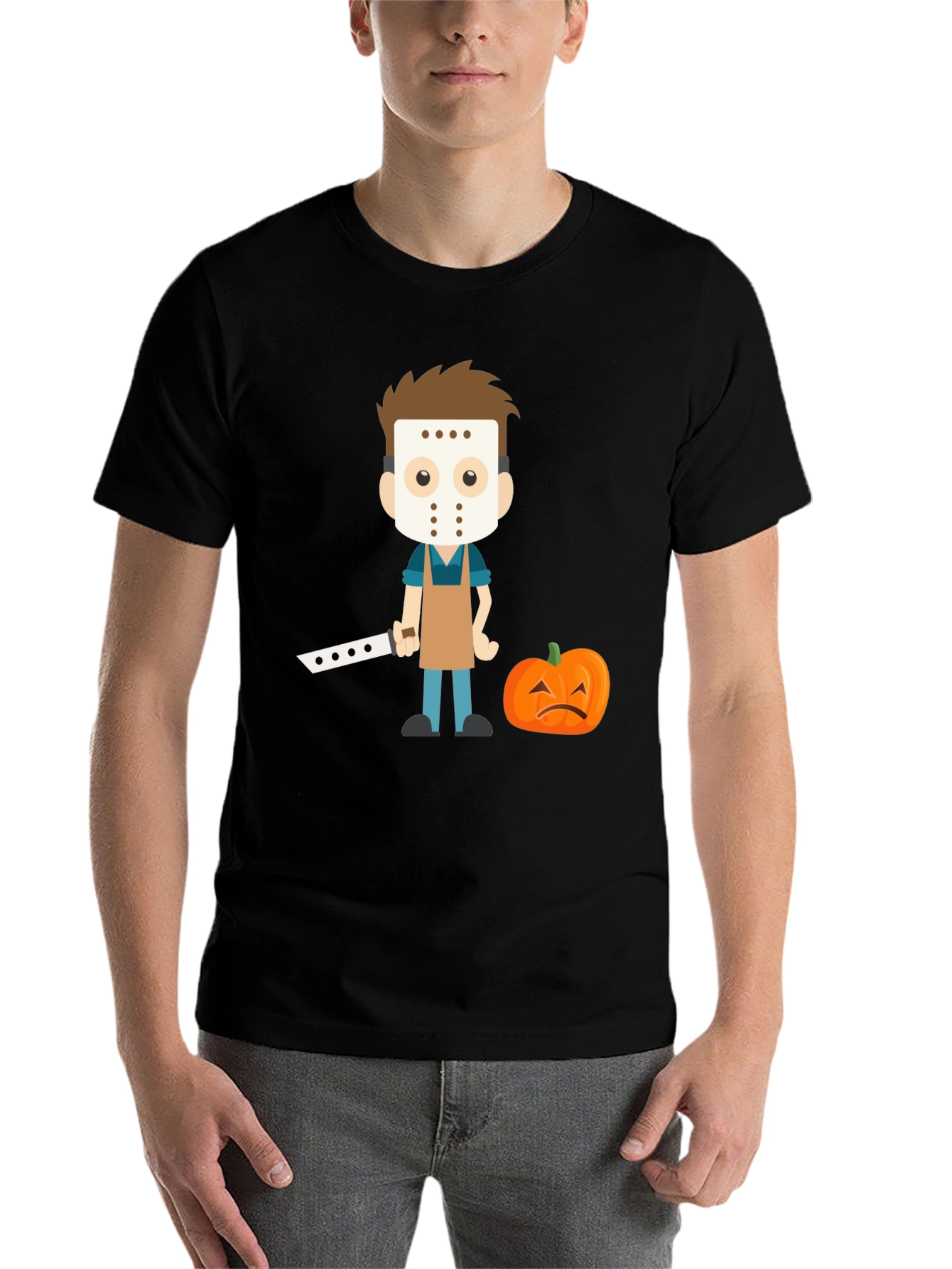 Black Halloween Cartoon Graphic Tee view 7