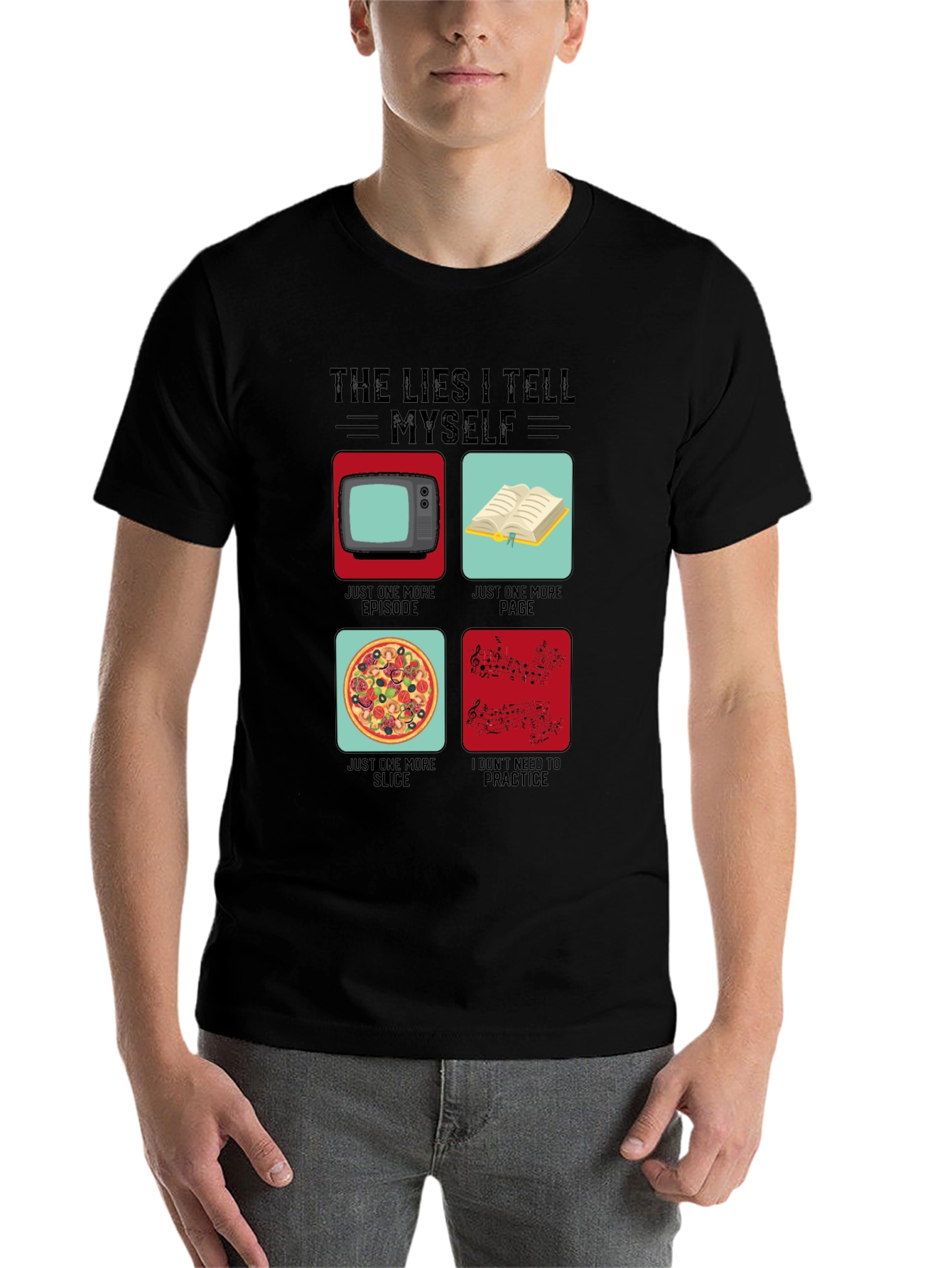 Black Funny The Lies I Tell Myself Graphic T-Shirt view 7