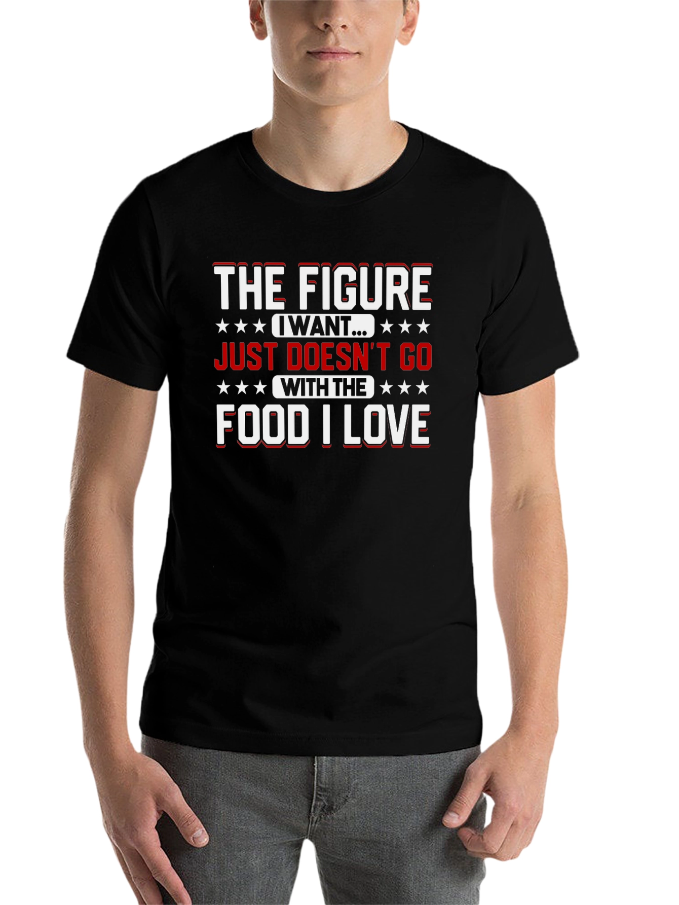 Black The Figure I Want Funny Food Lover T-Shirt view 7