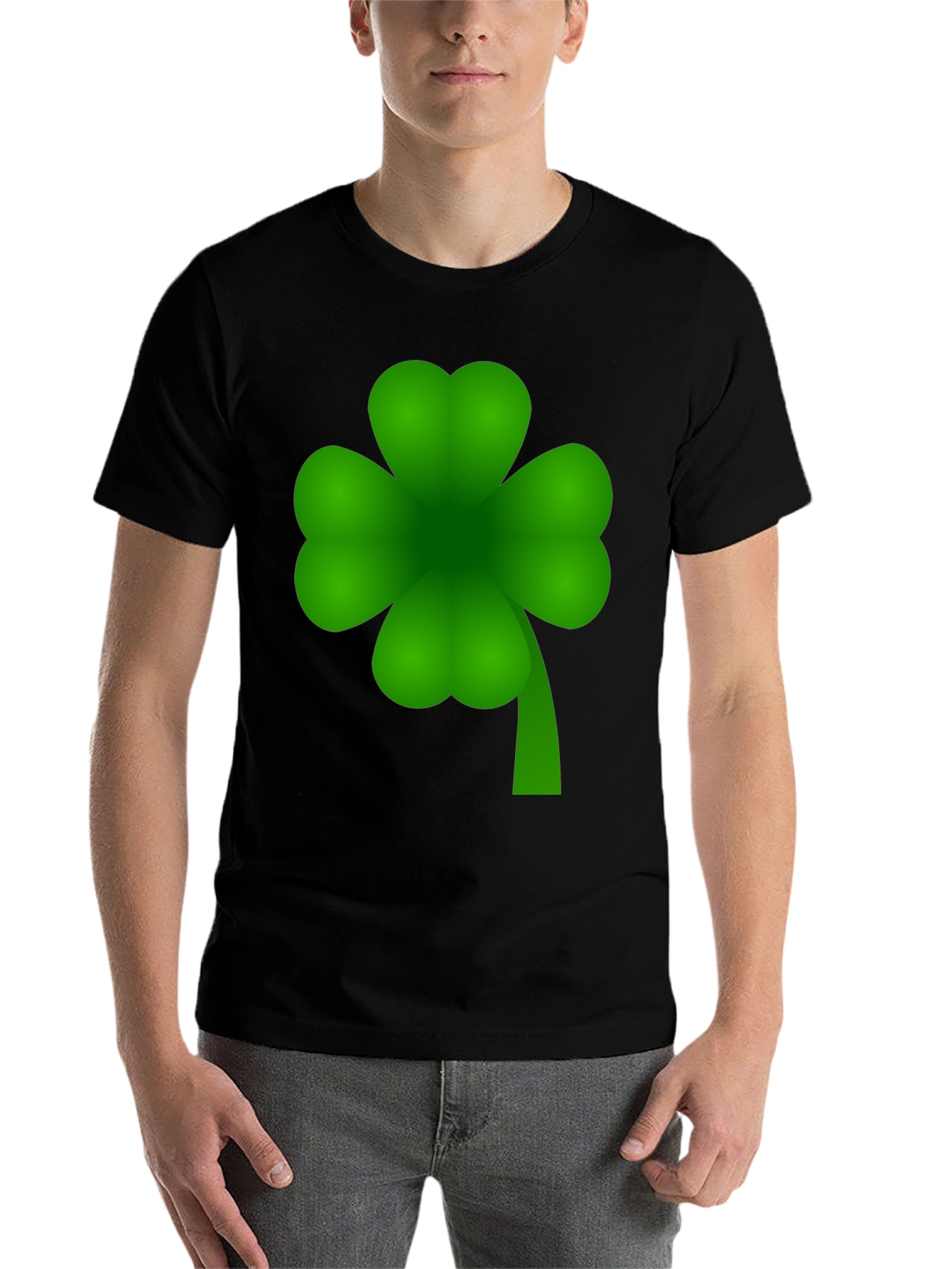 Lucky Four-Leaf Clover Graphic T-Shirt - 7