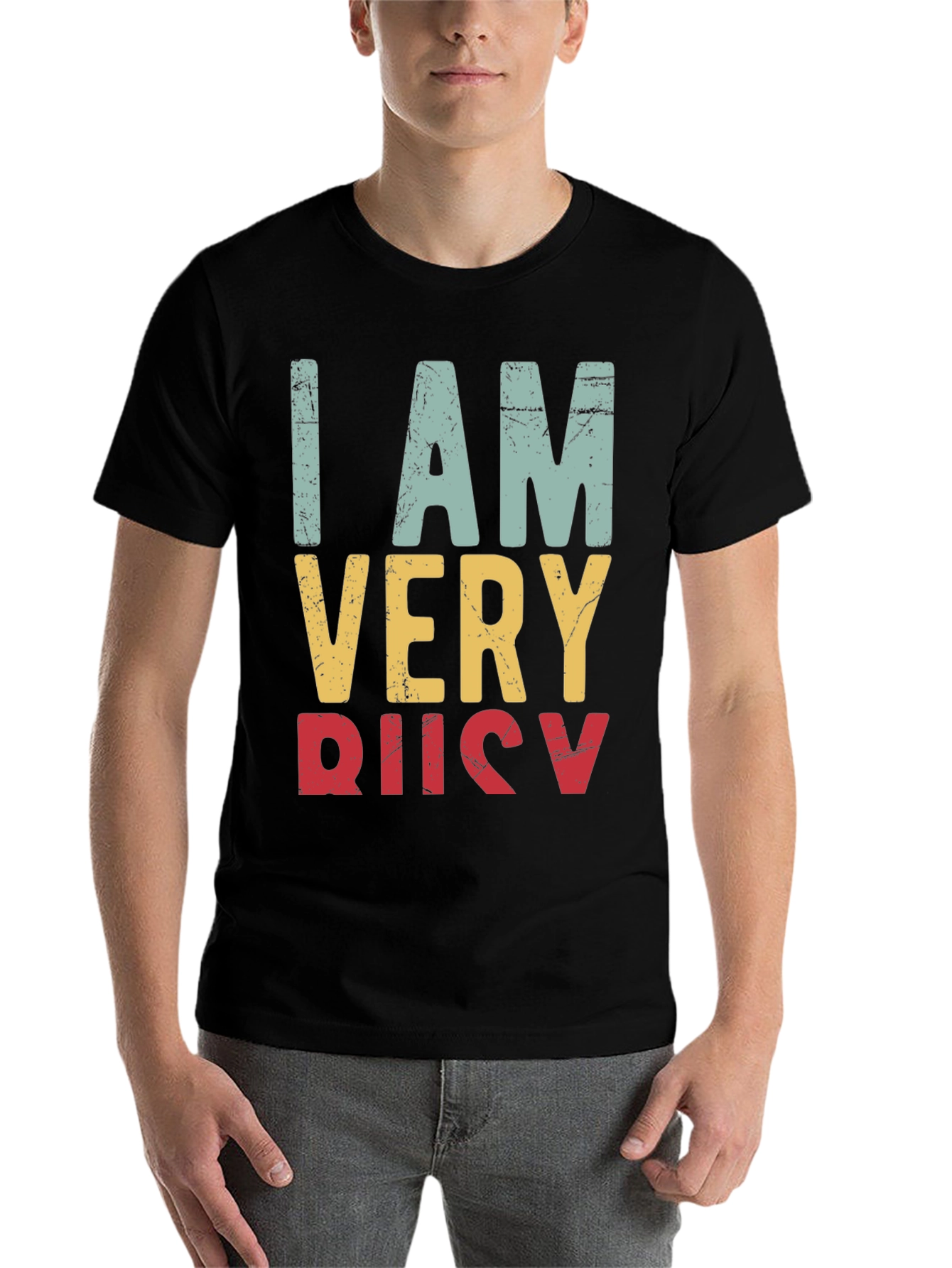 Black I Am Very Busy Retro Graphic Tee view 7