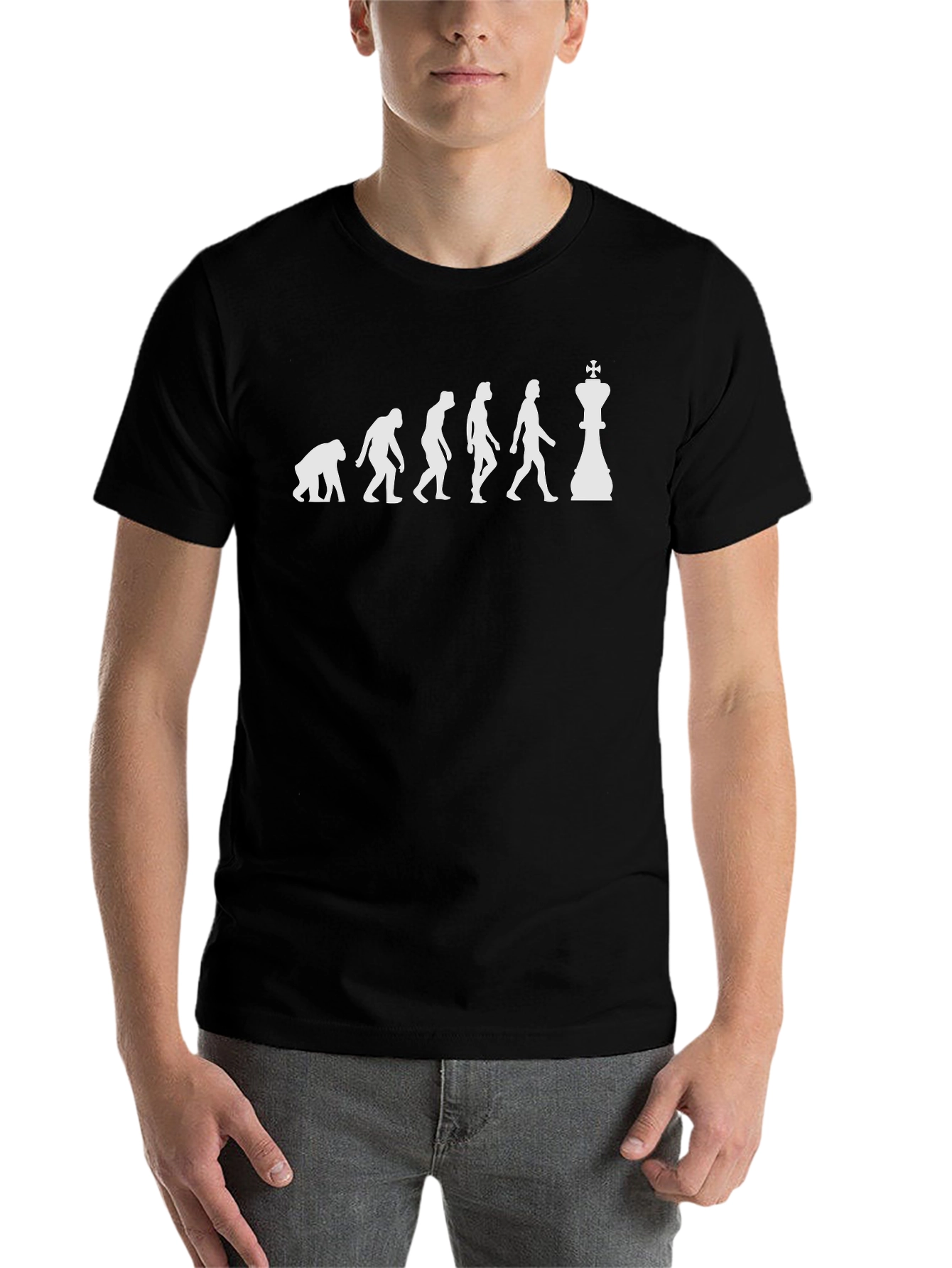 Black Evolution of Chess T-Shirt - Black view 7