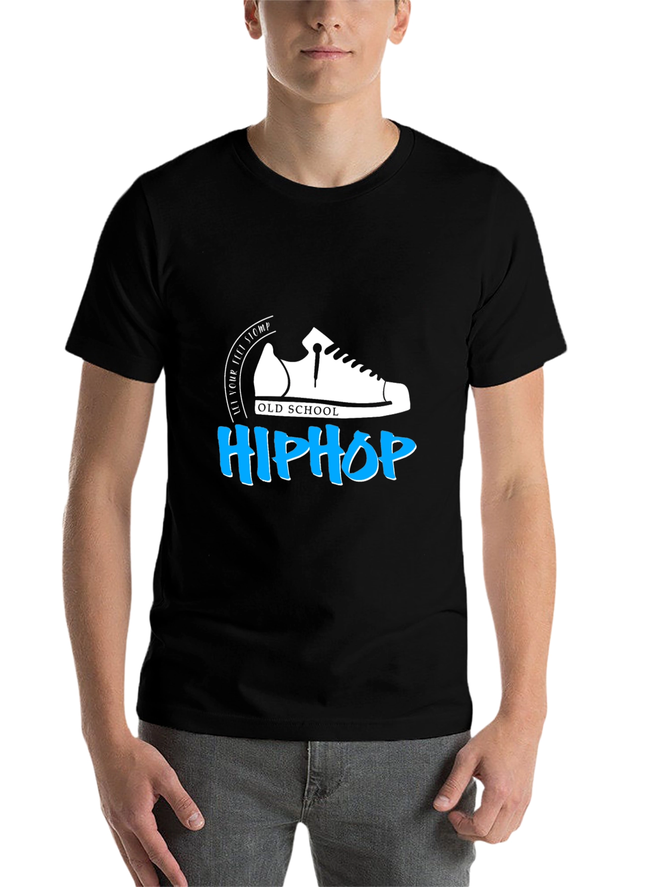 Black Old School Hip Hop Graphic T-Shirt - Black Cotton Tee view 7
