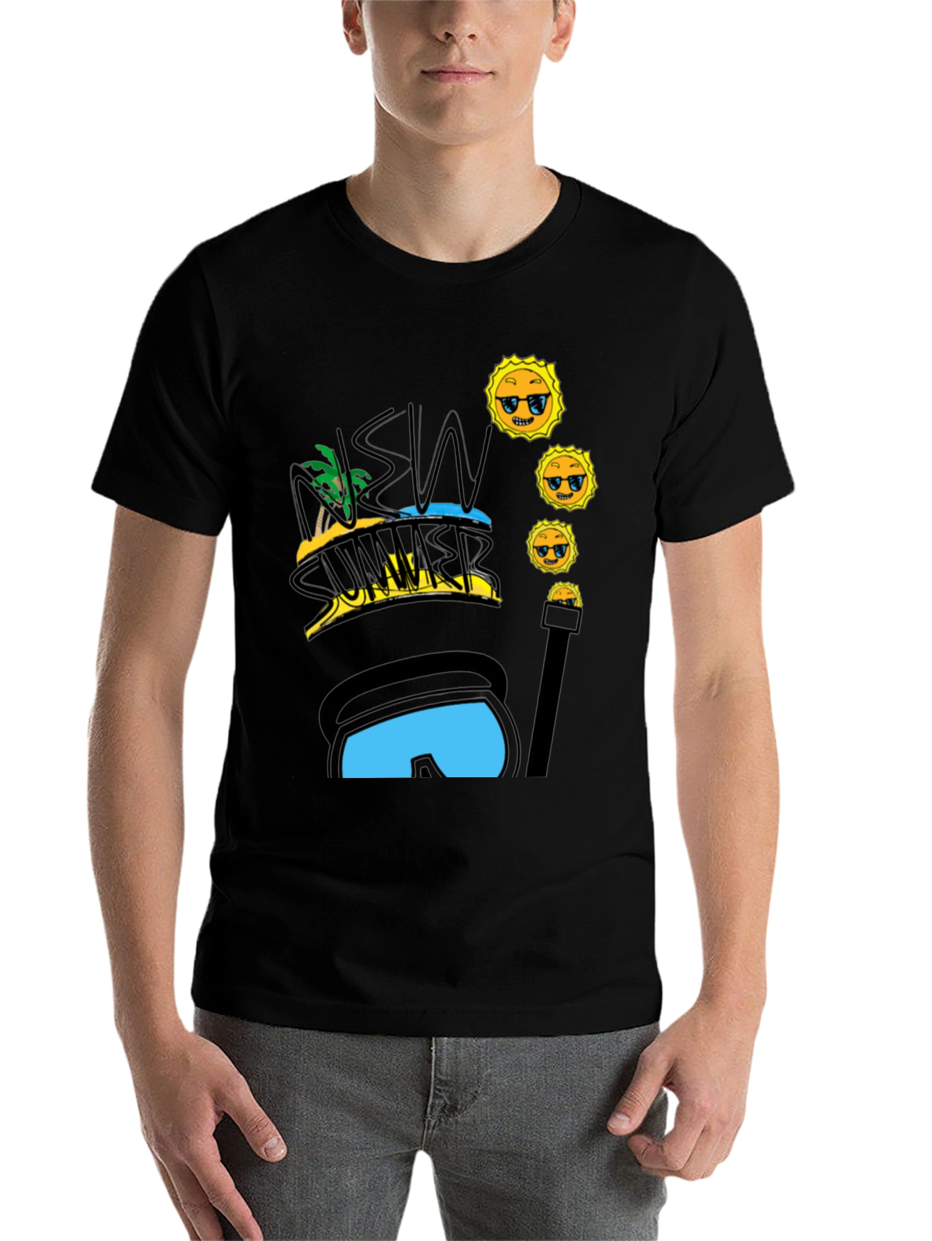 Black New Summer T-Shirt Cool Design view 7
