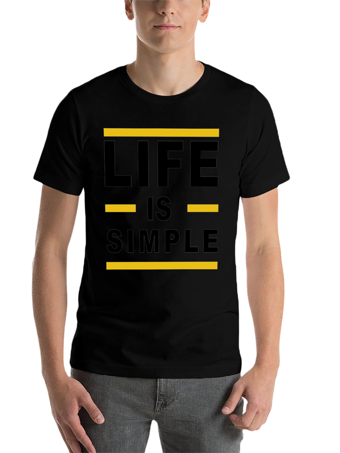 Black Life is Simple Graphic Tee - Black Crewneck Shirt view 7