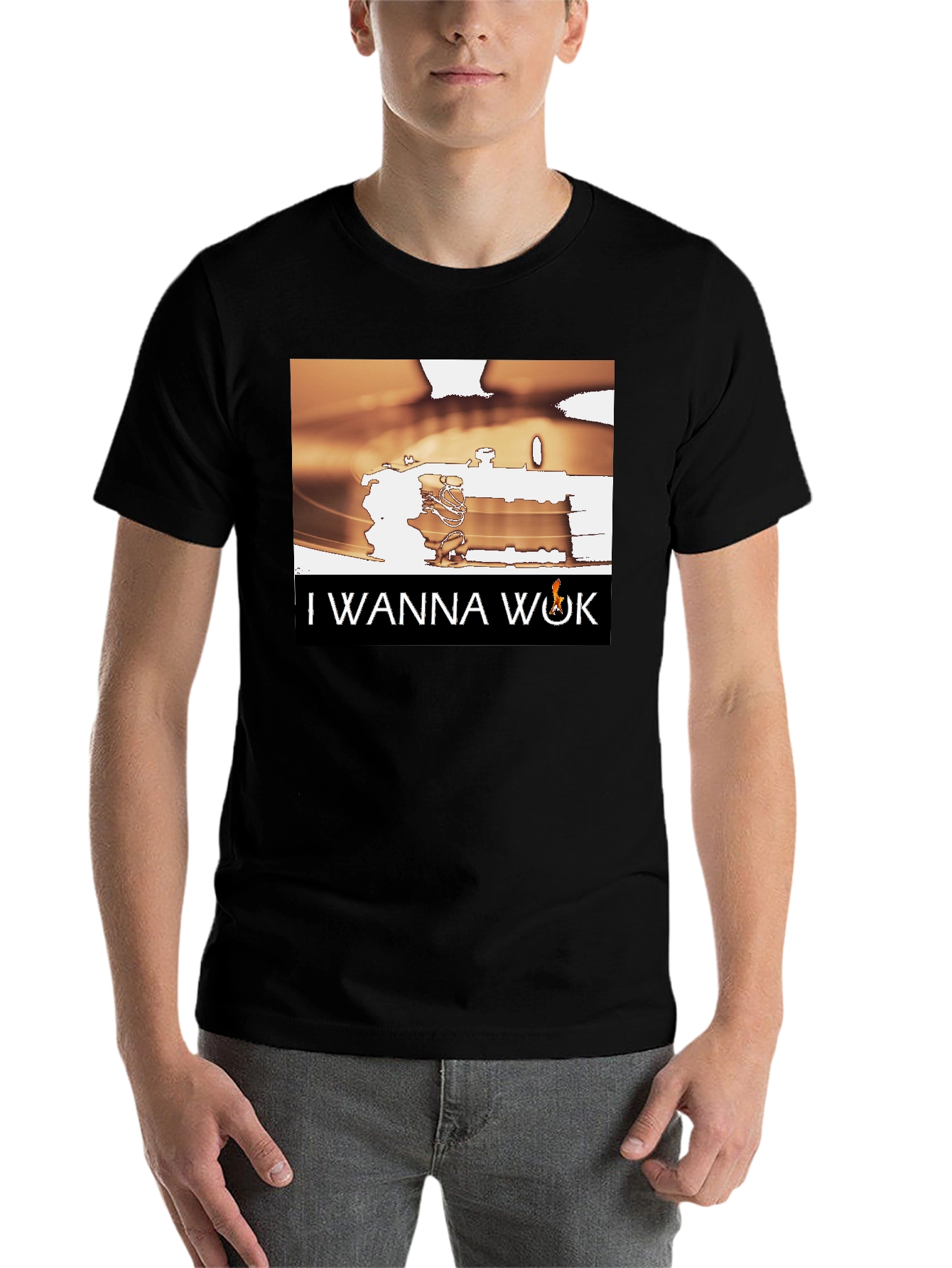 Black I Wanna Wok Graphic T-Shirt view 7
