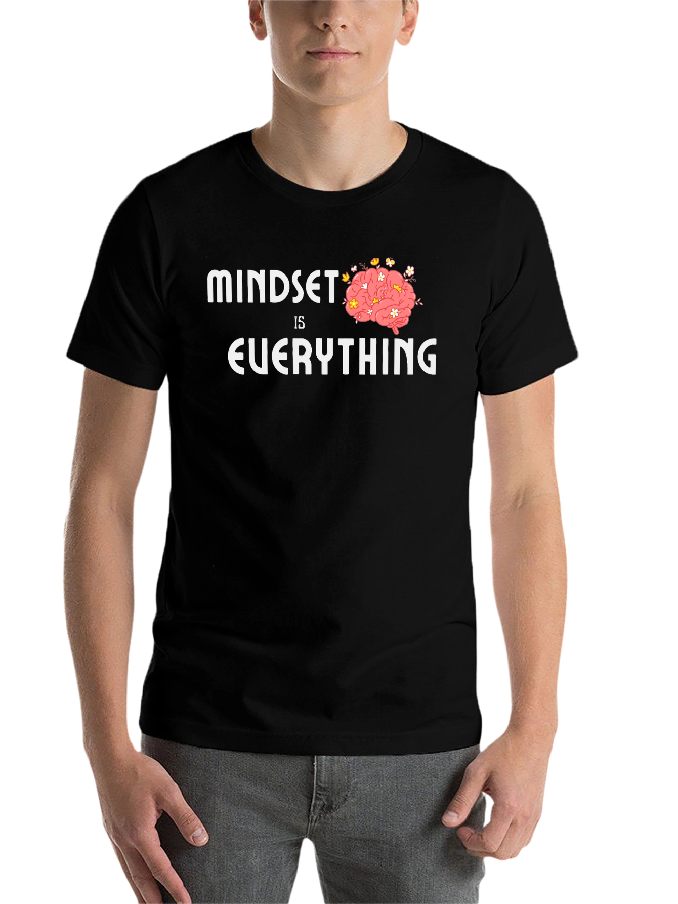 Black Mindset is Everything Graphic Tee - Positive Thinking Shirt view 7