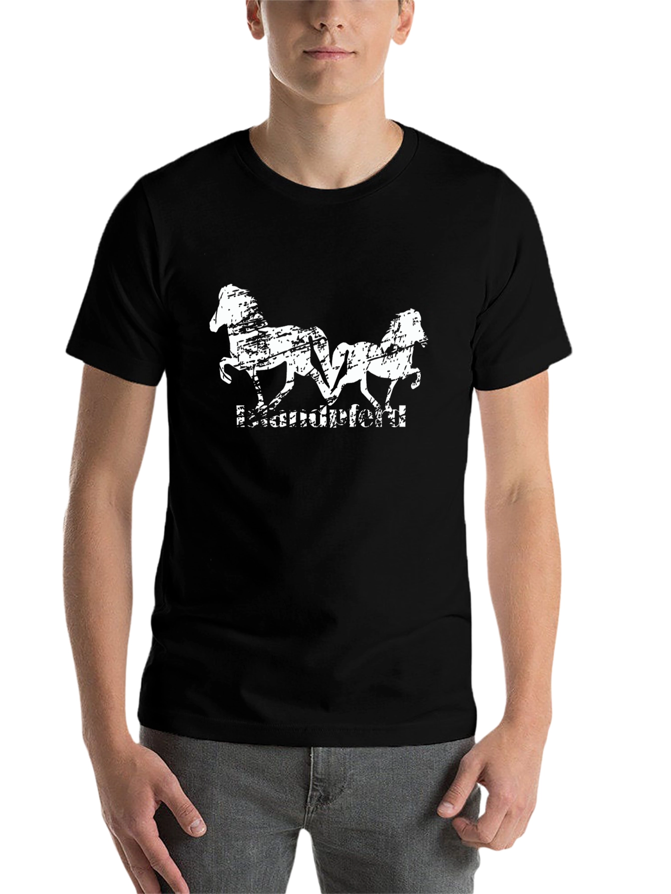 Black Black Horse Graphic Tee - Unisex Casual Comfort view 7