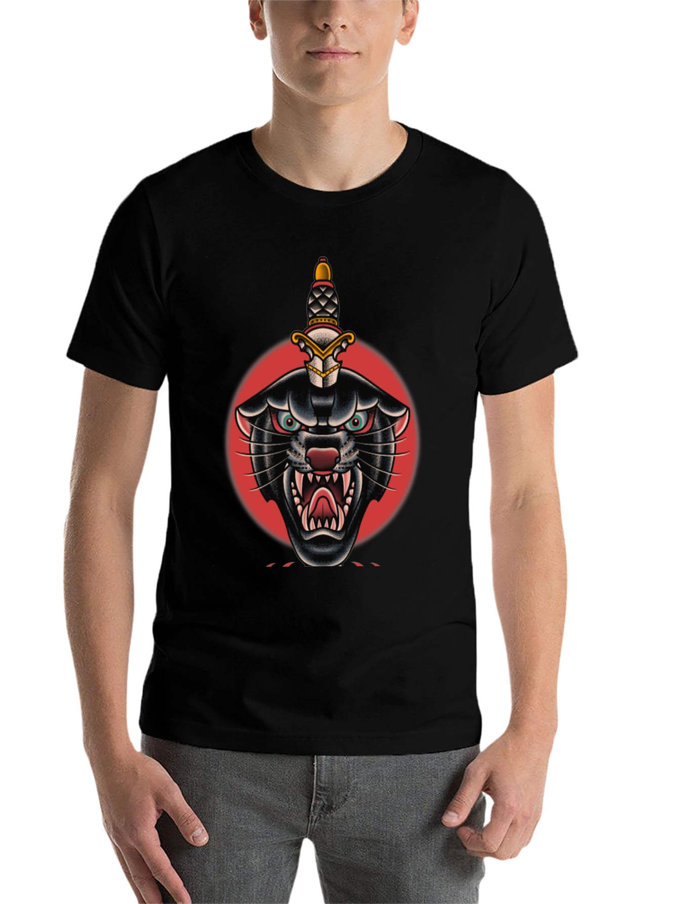 Black Black Panther Dagger Graphic Tee - Bold Streetwear Style view 7