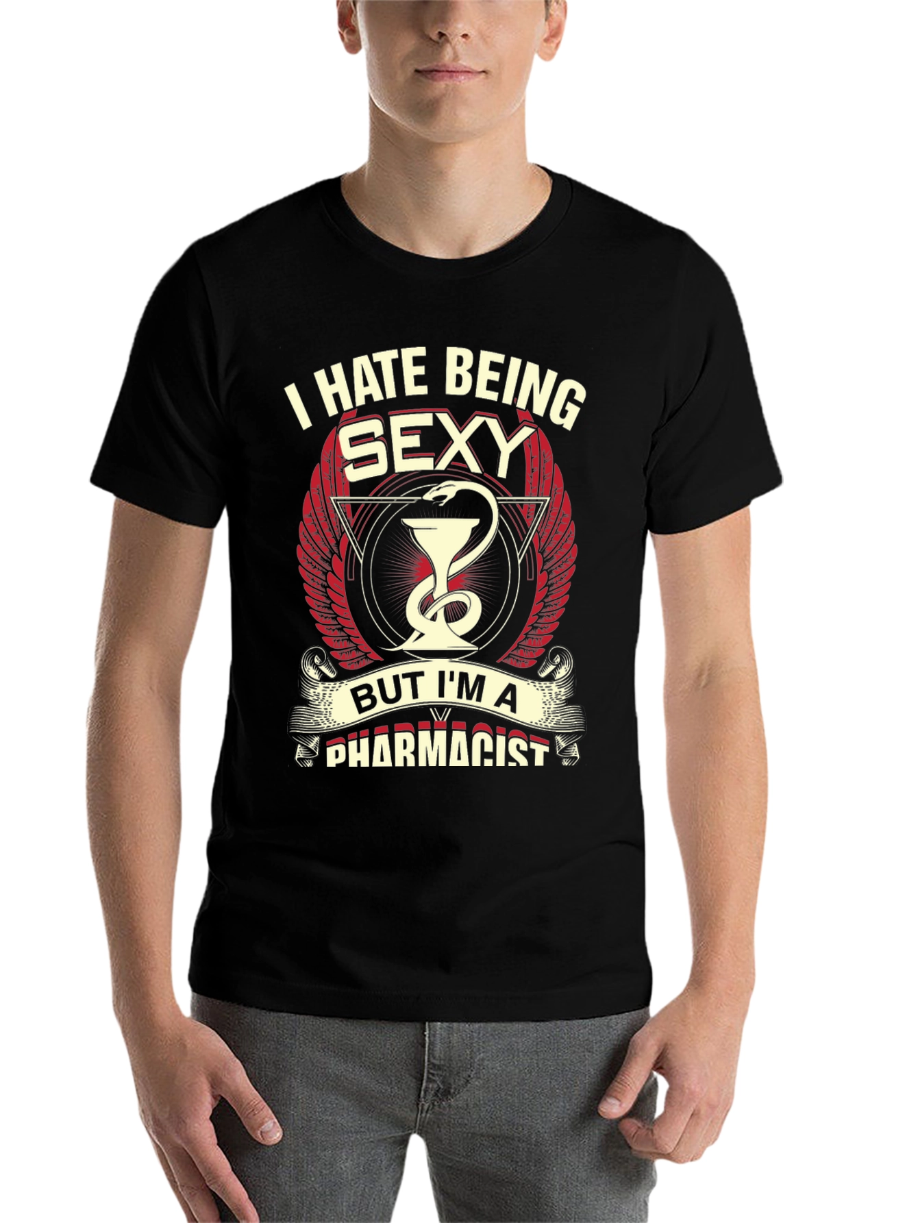 Black Funny Pharmacist T-Shirt - I Hate Being Sexy Tee view 7