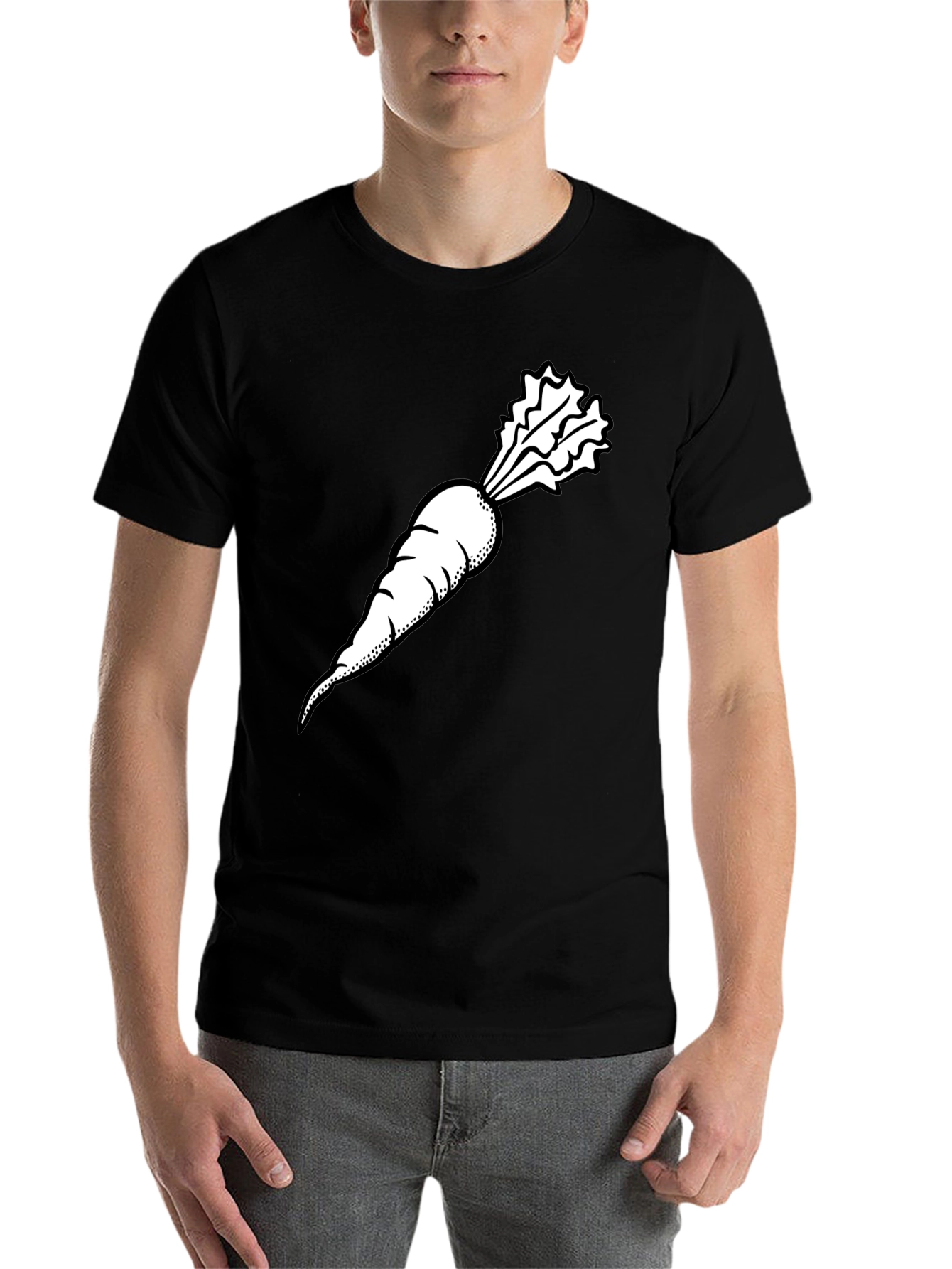Black Carrot Graphic Tee - Black, Casual Style view 7