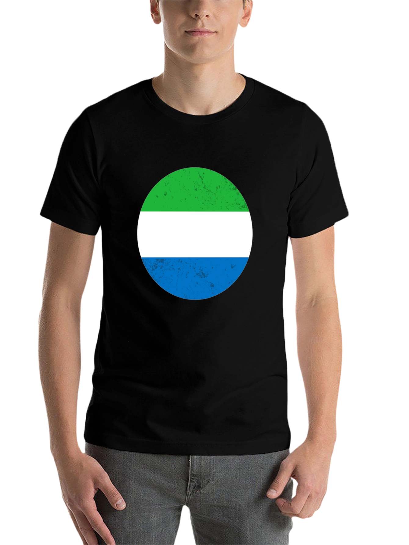Black Sierra Leone Flag T-Shirt view 7
