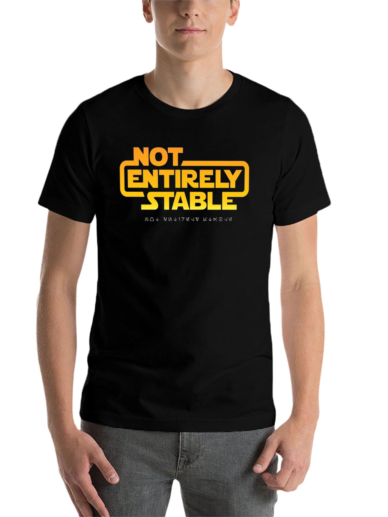 Black Not Entirely Stable Black Graphic Tee view 7