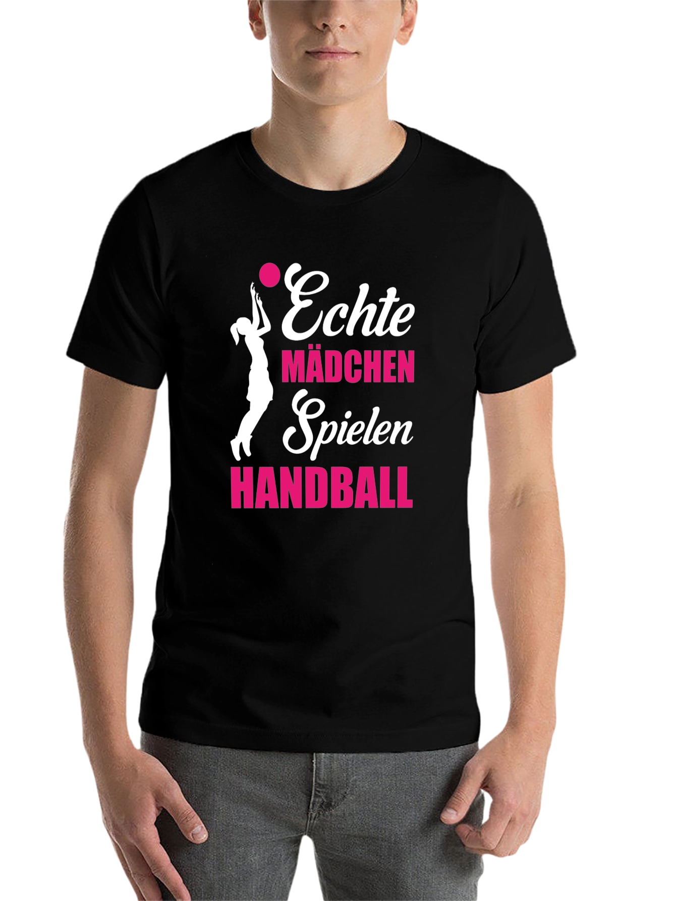 Black Echte Mädchen Handball T-Shirt - Black view 7