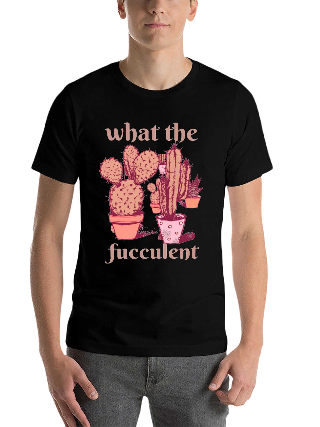 Black What the Fucculent T-Shirt - Black Graphic Tee view 7