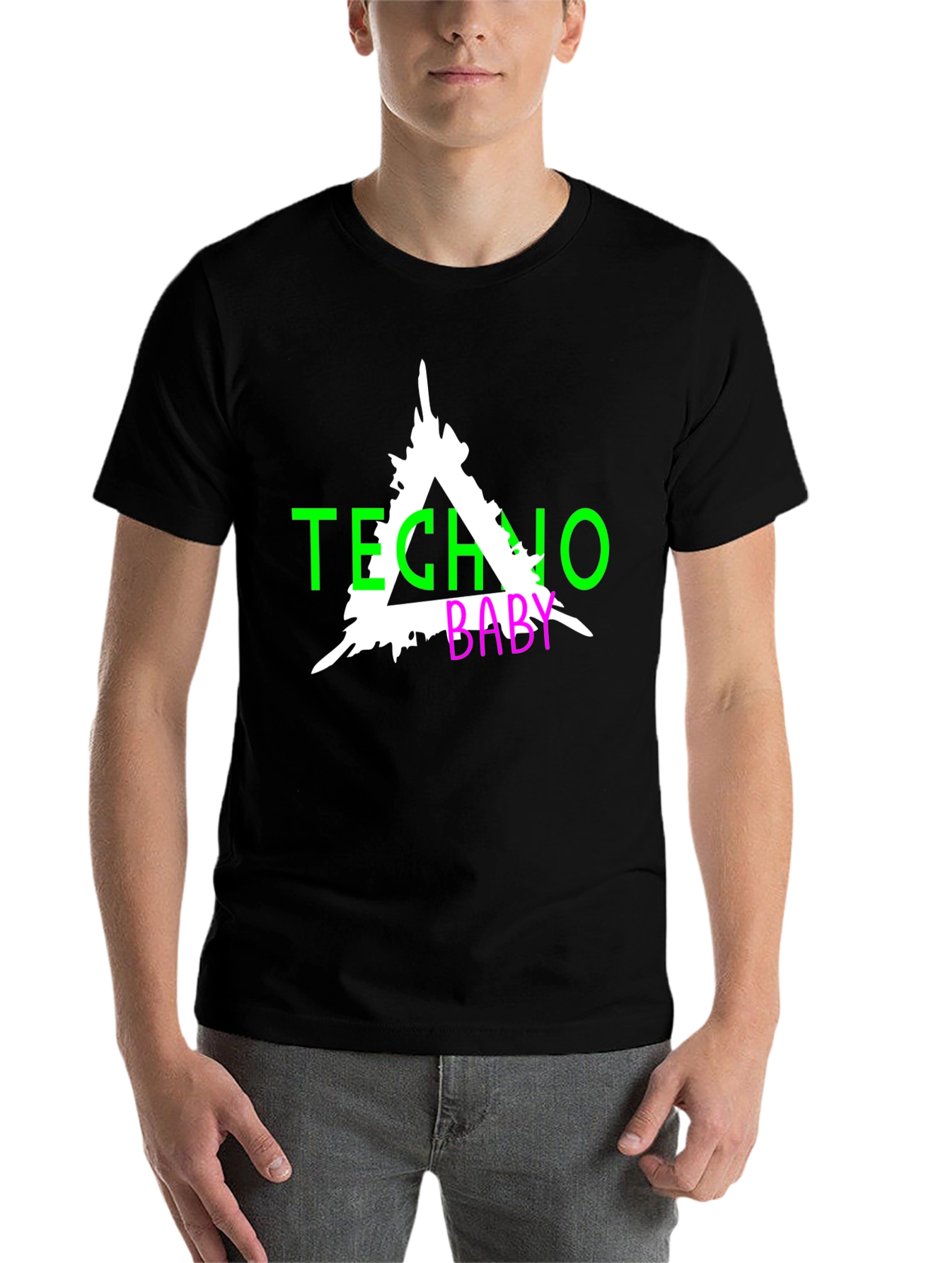 Black Techno Baby Graphic Tee - Black view 7