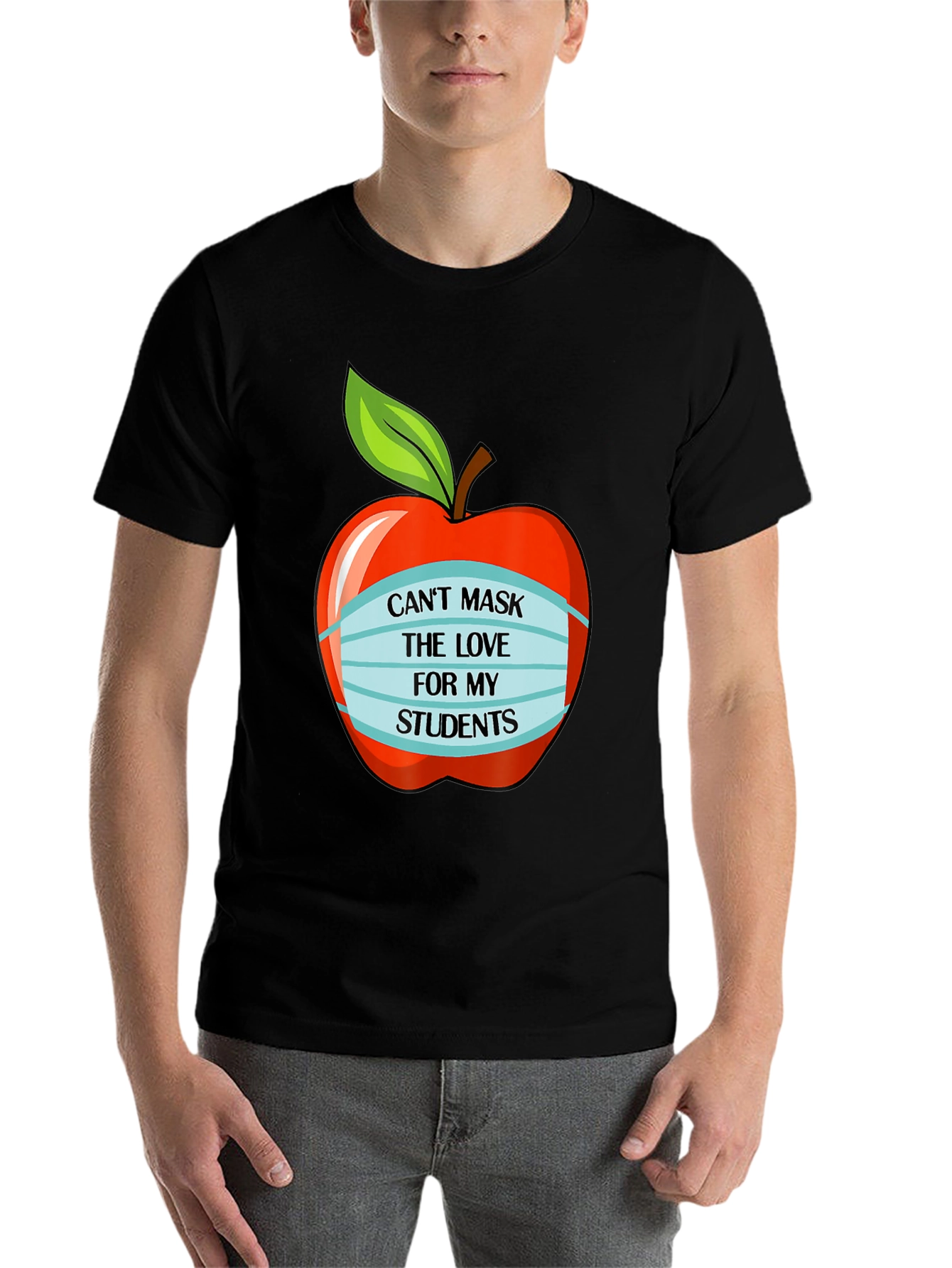 Black Teacher Love Mask T-Shirt view 7