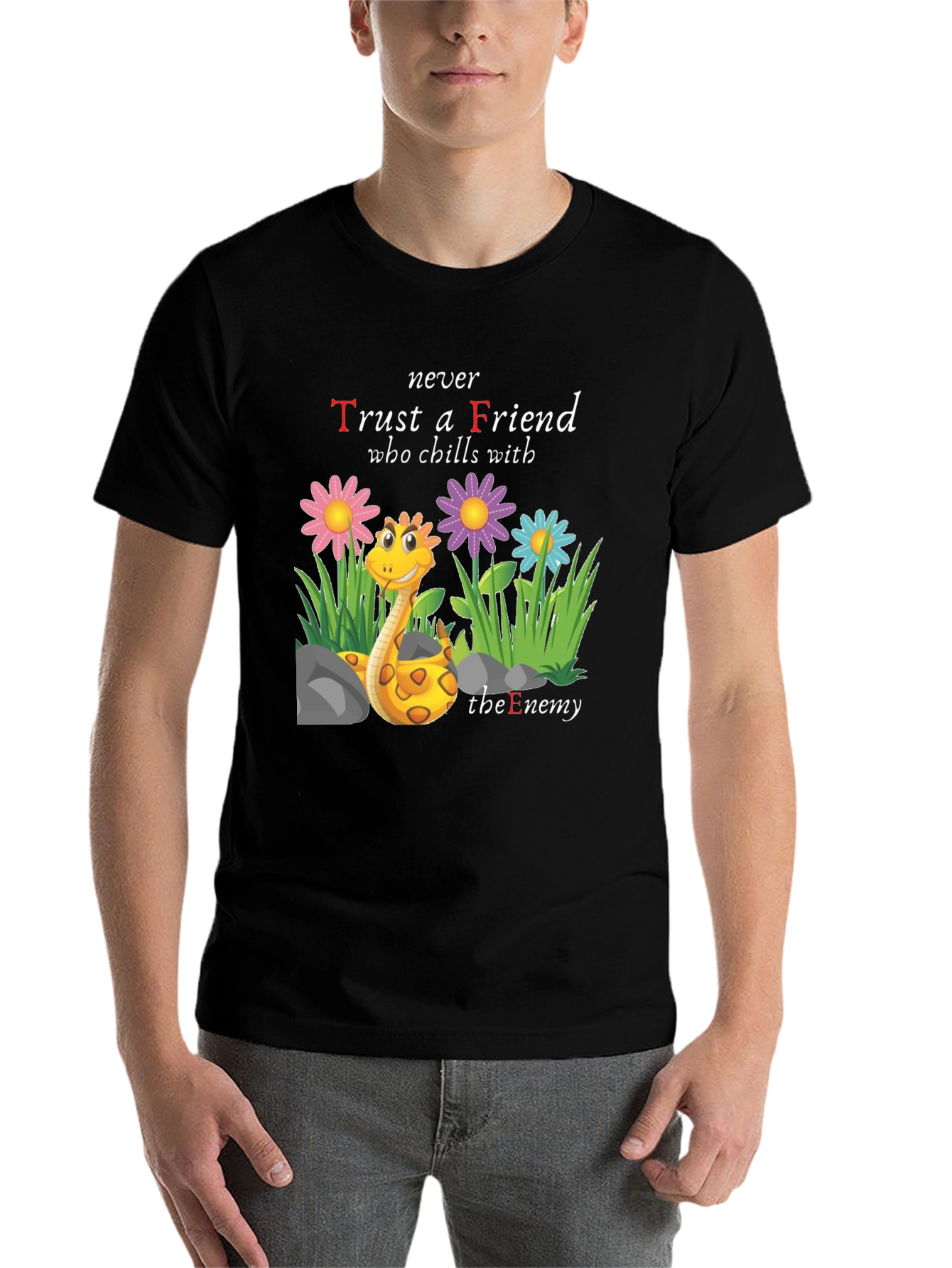 Black Trust No Friend Tee view 7