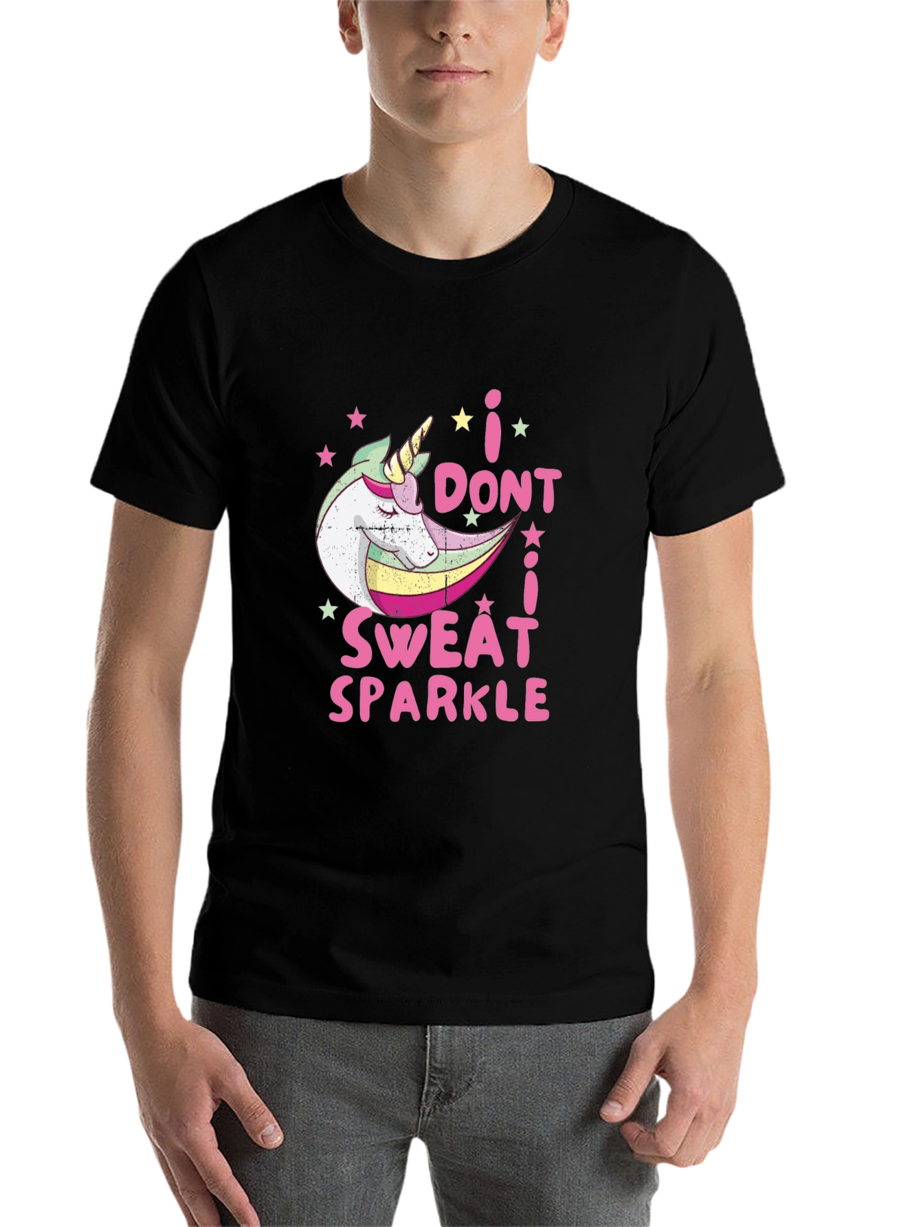 Black I Don't Sweat I Sparkle T-Shirt view 7