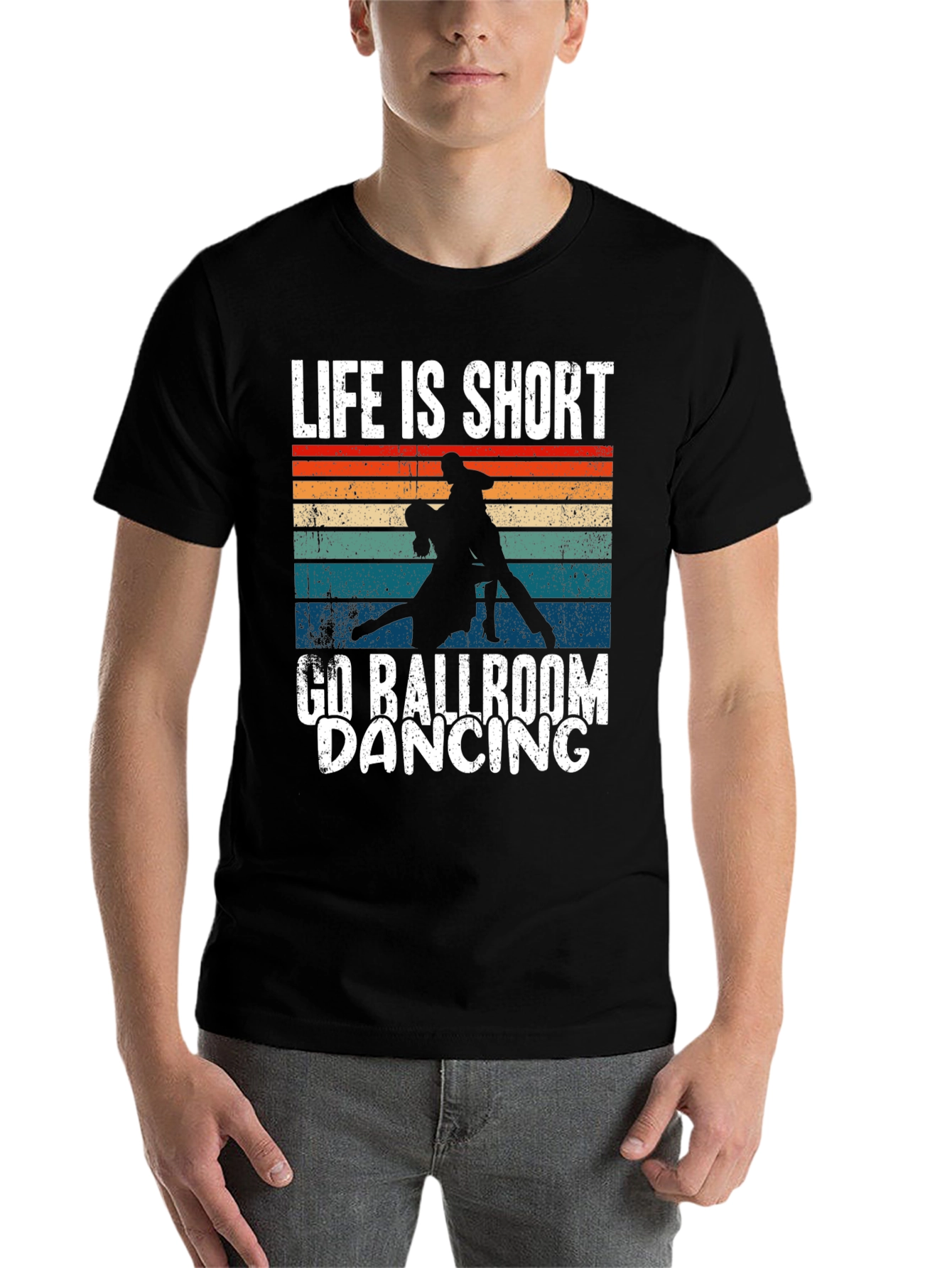 Black Life is Short Ballroom Dancing T-Shirt view 7