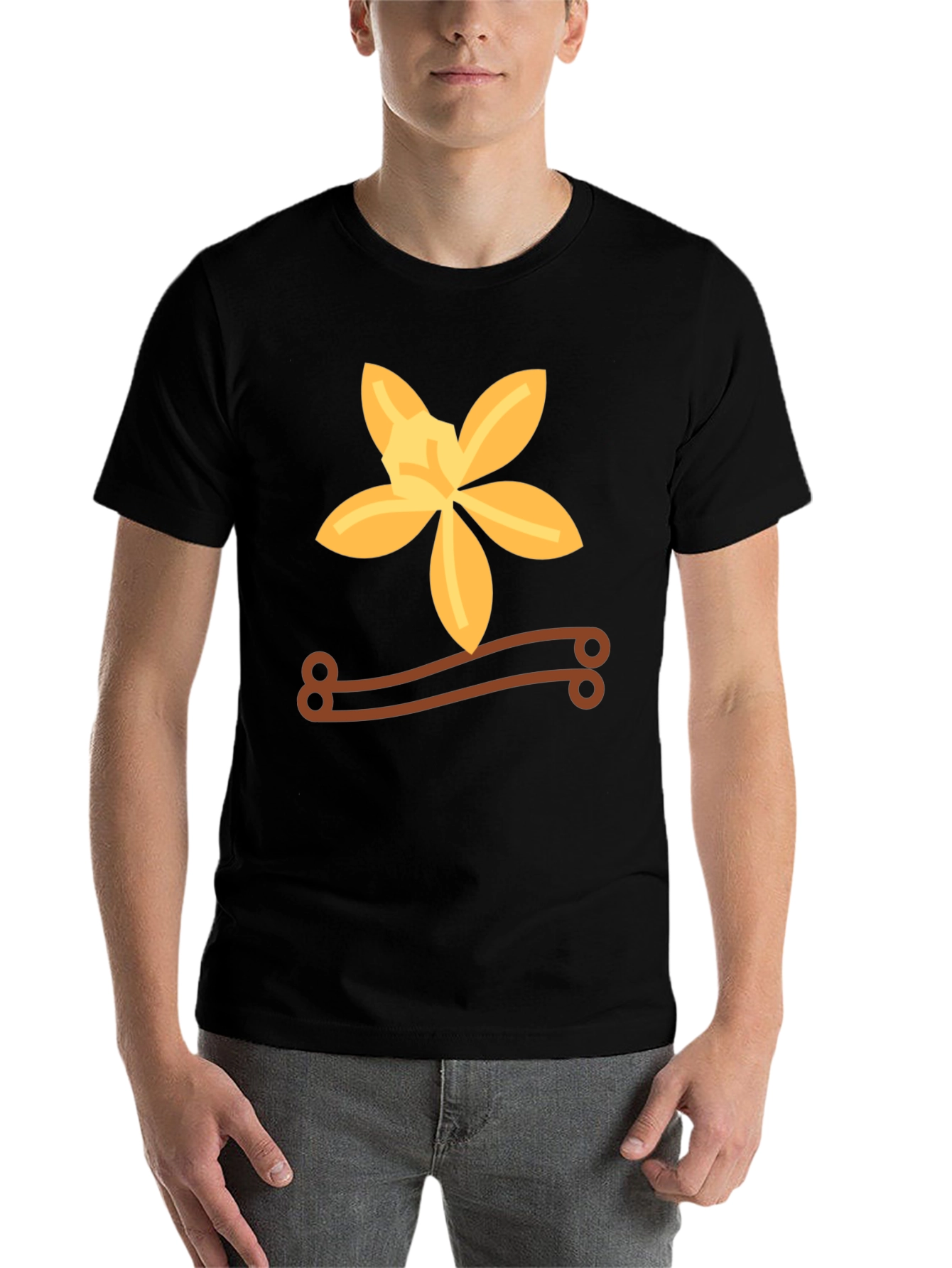Black Vanilla Flower Black Graphic Tee view 7