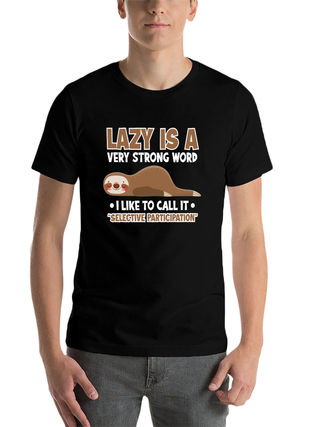 Lazy Sloth Graphic T-Shirt - Selective Participation - 7