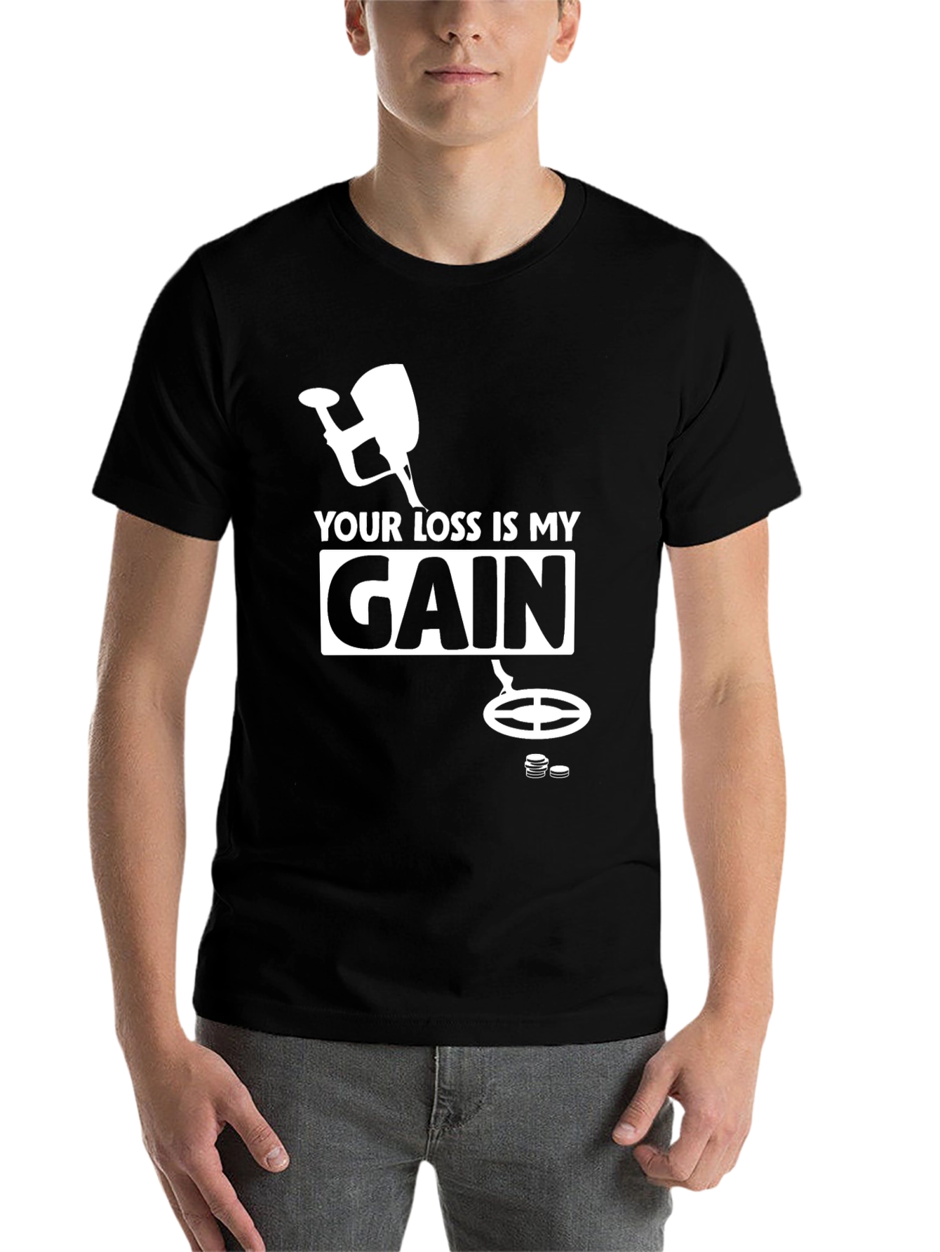 Black Your Loss Is My Gain T-Shirt - Black view 7