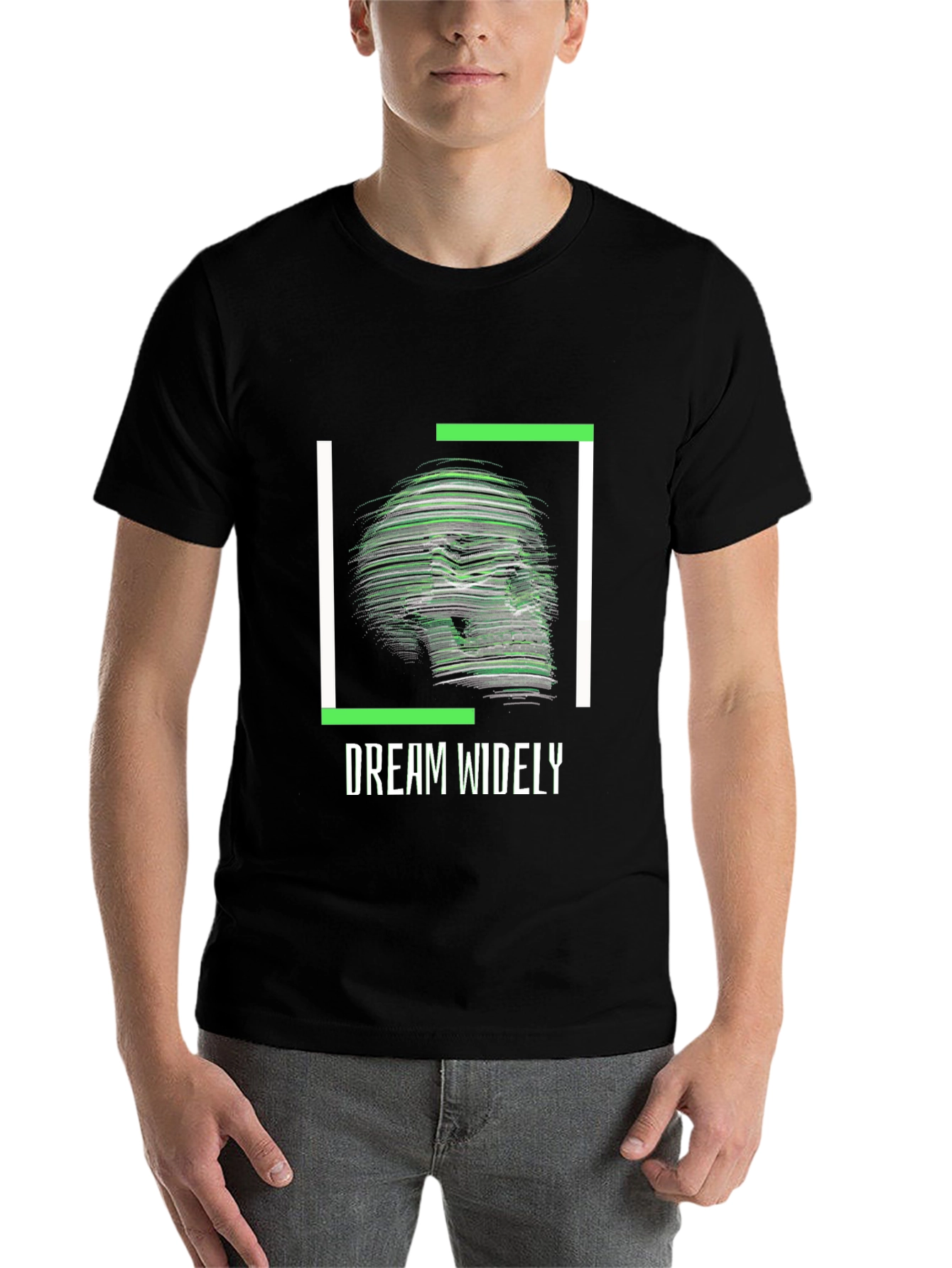 Black Dream Widely Graphic T-Shirt - Modern Skull Design view 7