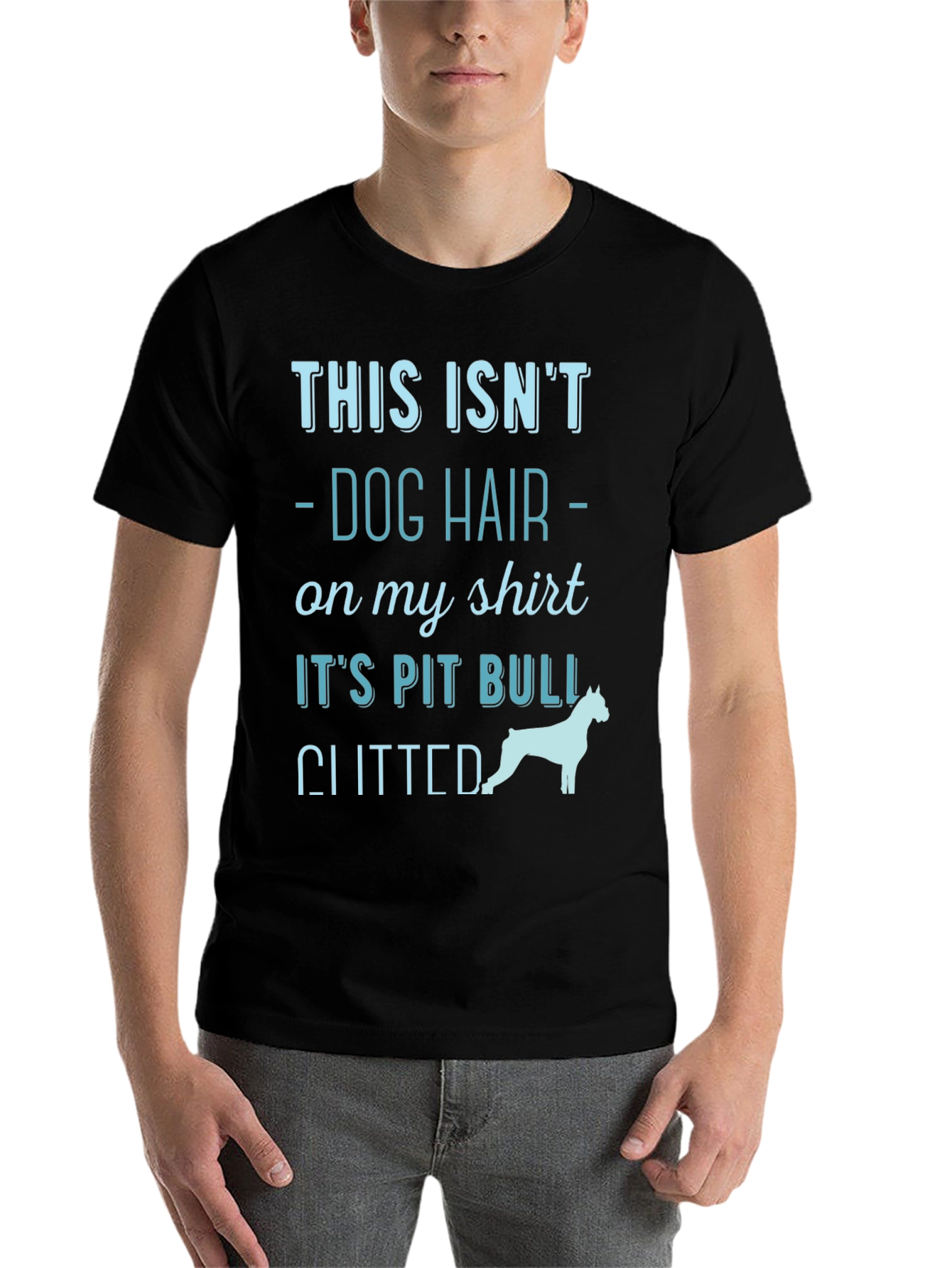 Black Pitbull Glitter T-Shirt - Dog Lover Tee view 7