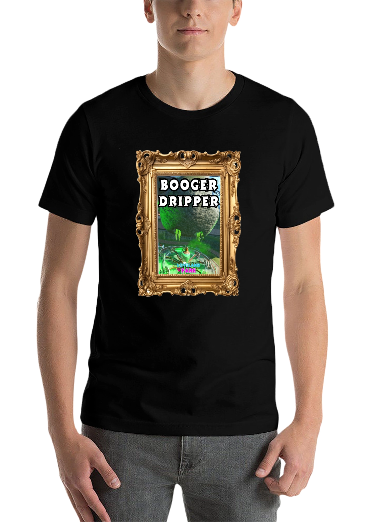 Black Booger Dripper Graphic T-Shirt - Unique Design view 7