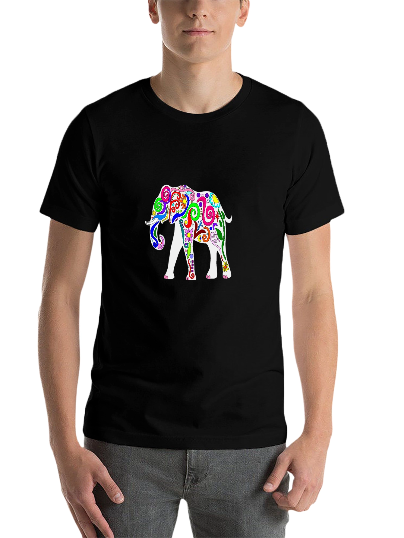 Black Elephant Graphic T-Shirt - Black view 7