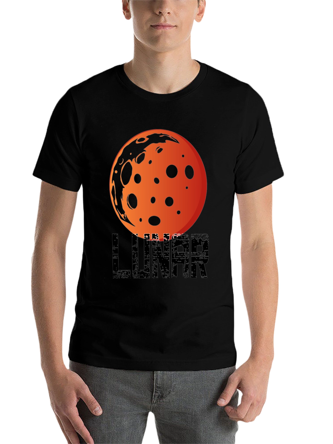 Black Lunar Graphic T-Shirt -  Space Inspired Design view 7