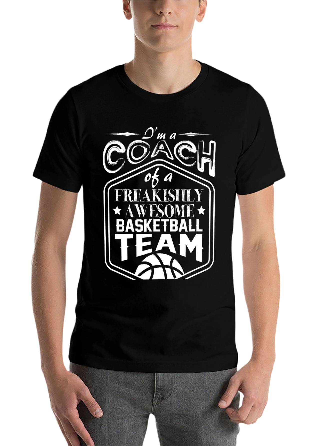 Black Coach Basketball Team Graphic T-Shirt view 7