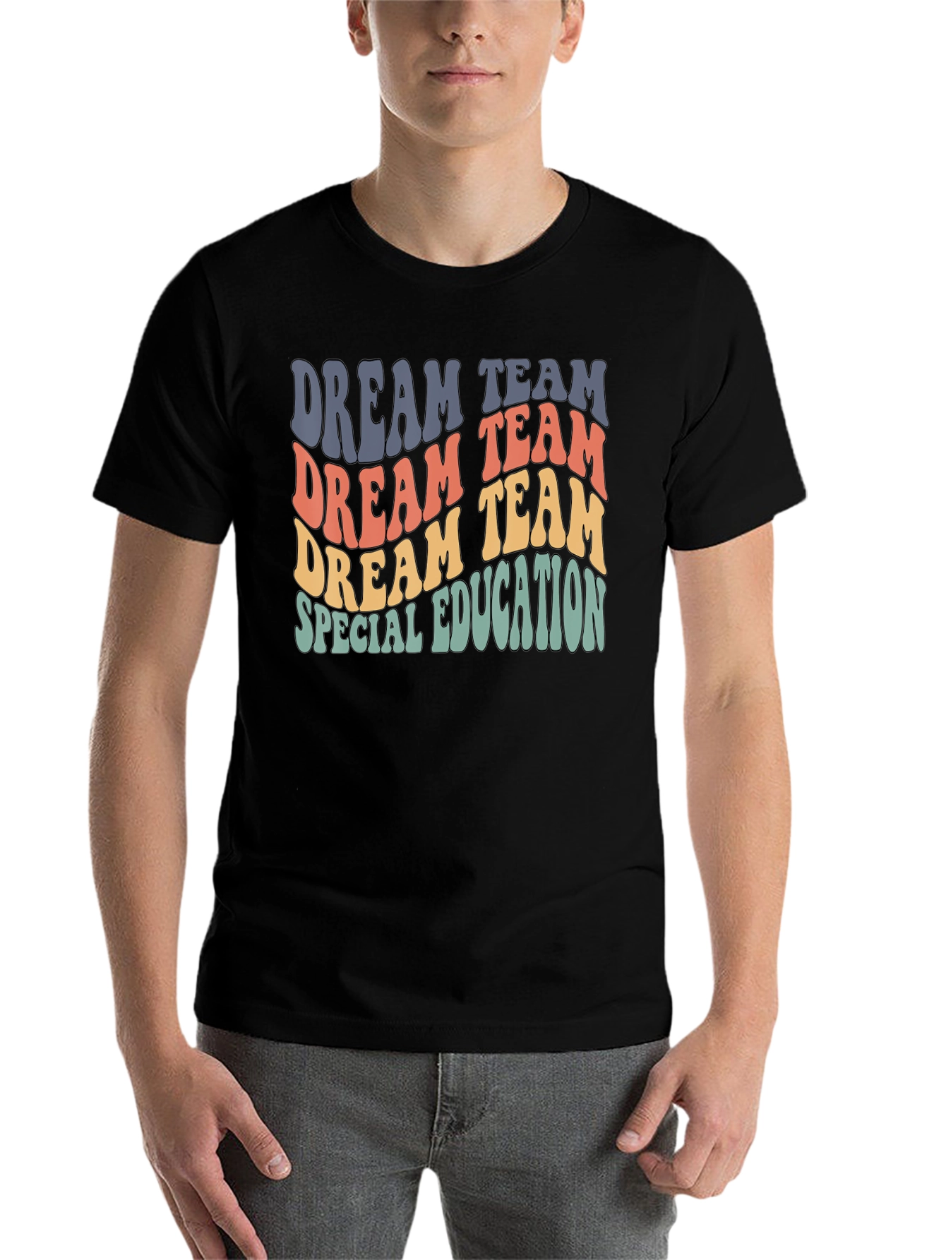 Black Dream Team Special Education Retro T-Shirt view 7