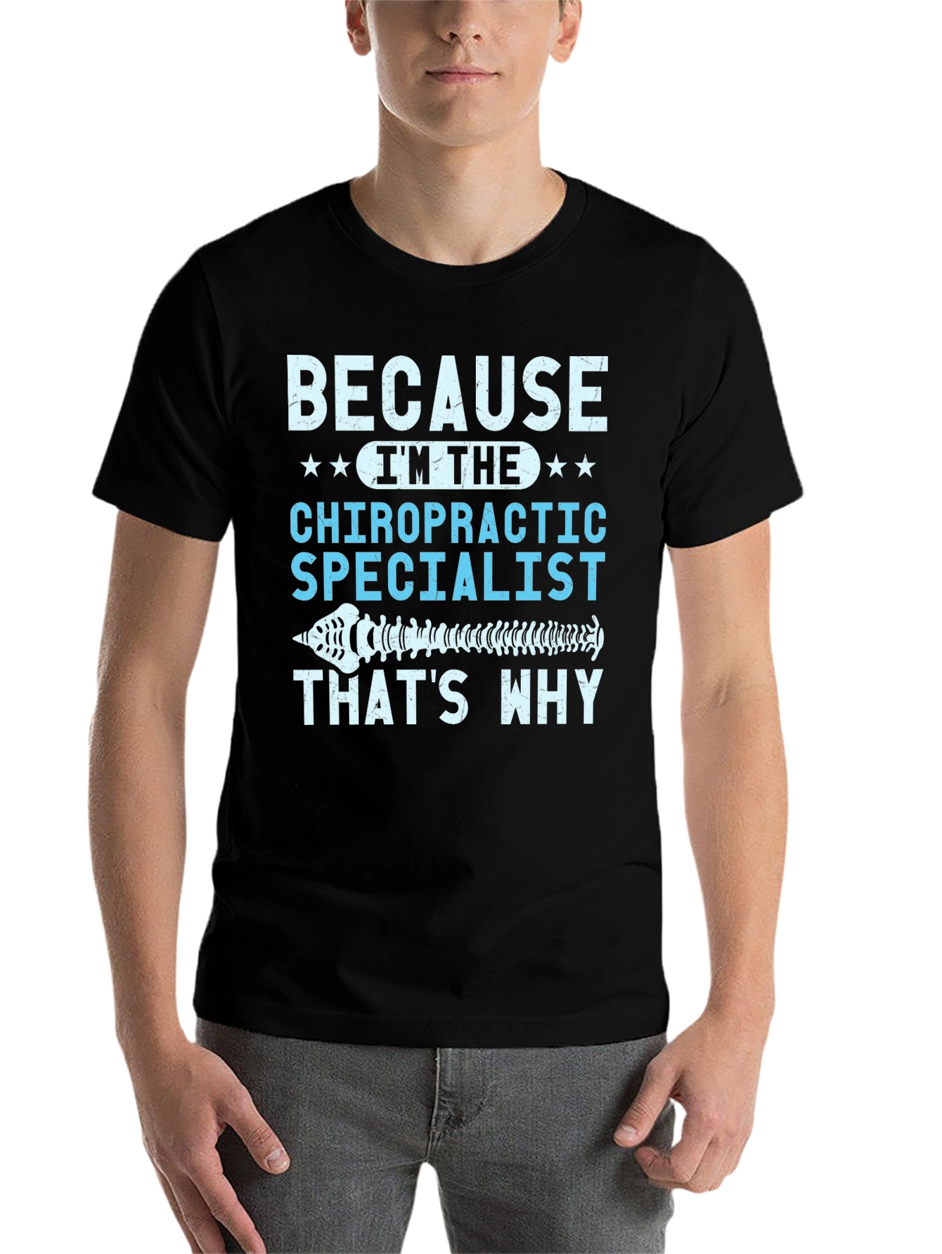 Black Chiropractic Specialist T-Shirt view 7