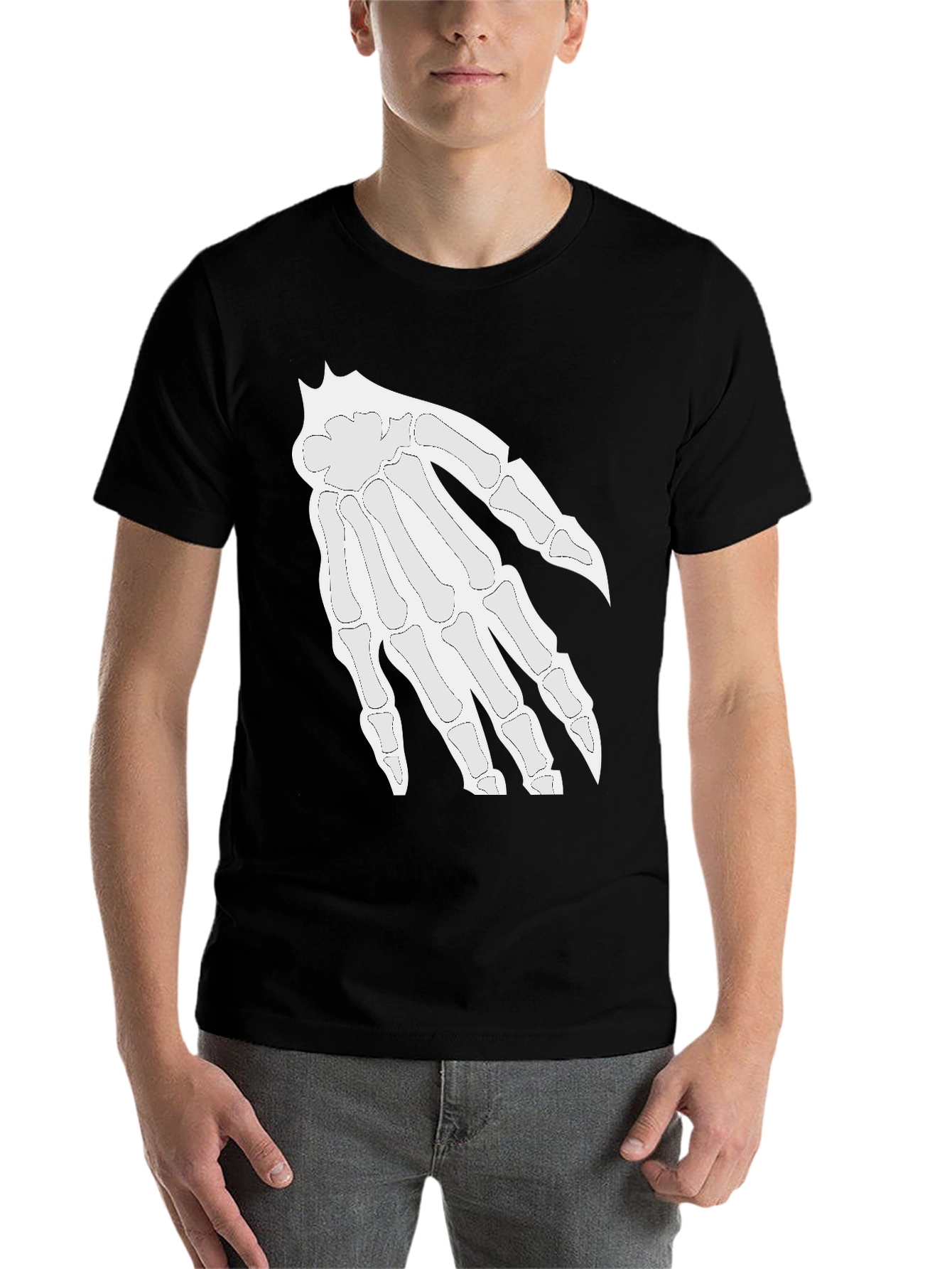 Black Skeleton Hand Graphic Tee - Halloween Ready! view 7